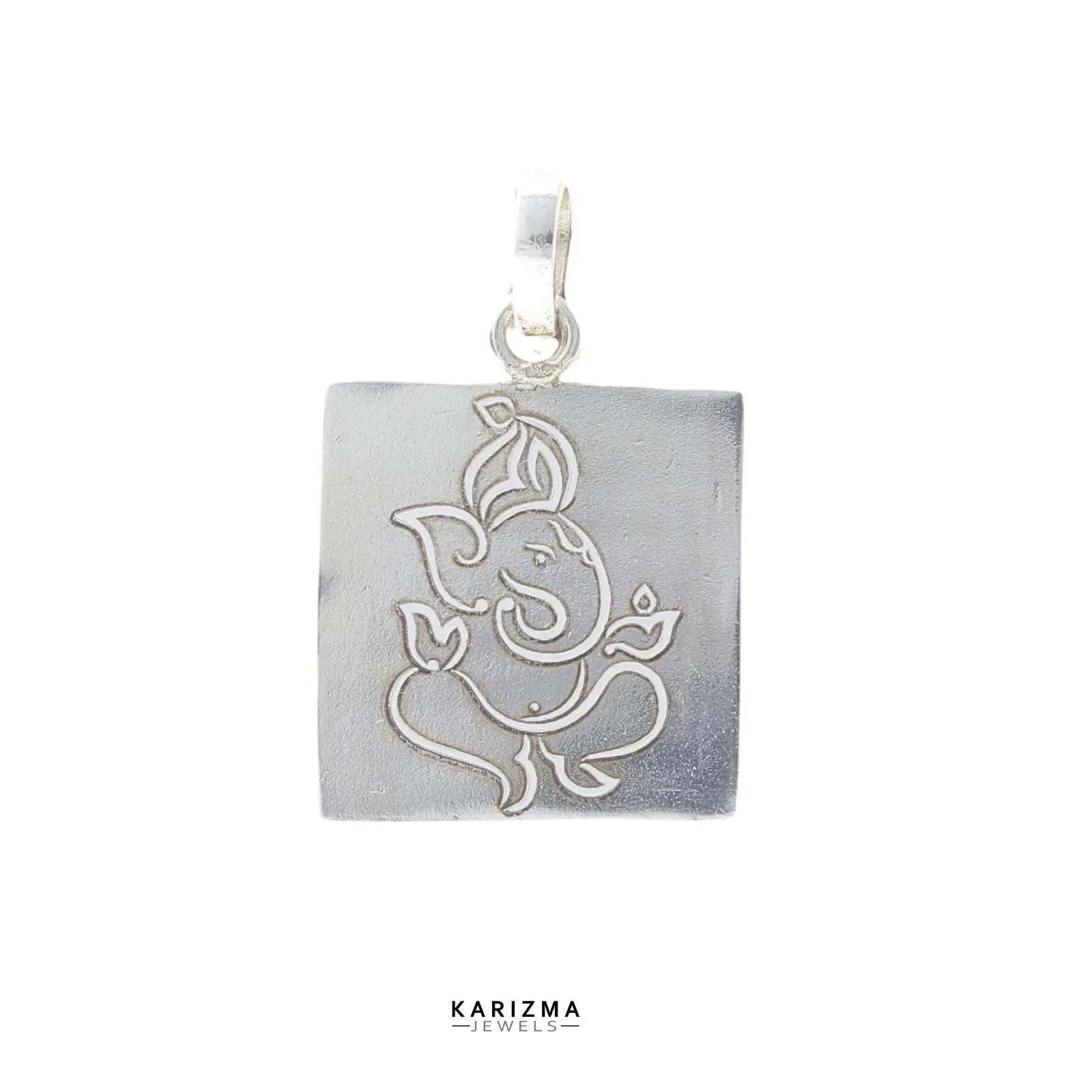 1 Inch Pure Solid Silver Square Piece (Chokor) engraving Pendant lal kitab astrology - Image 2