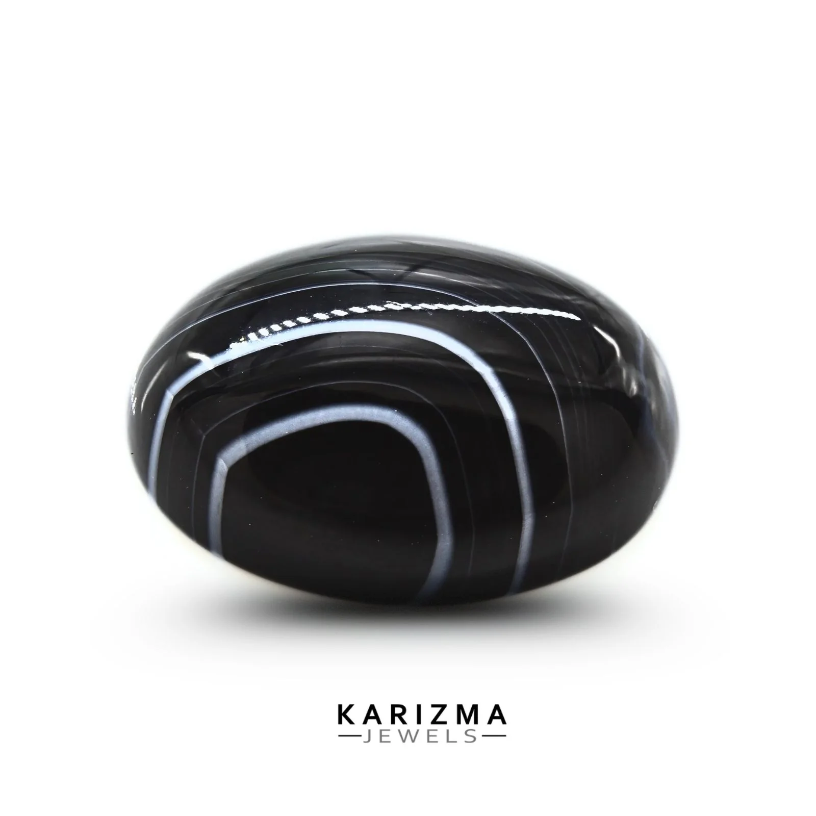 11.9Ct Classic Natural Black and Grey Hakik Oval Gemstone - Image 2