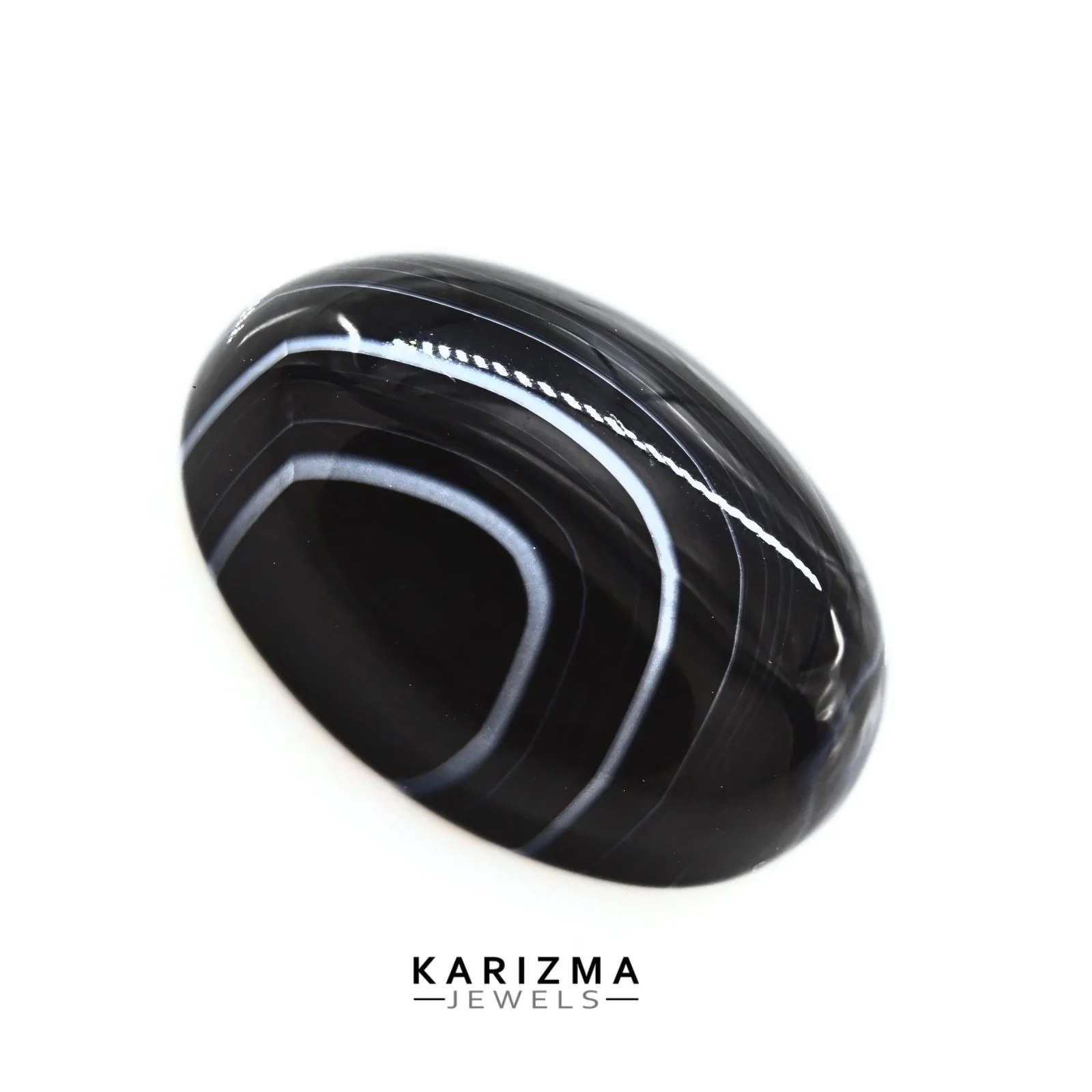 11.9Ct Classic Natural Black and Grey Hakik Oval Gemstone - Image 3