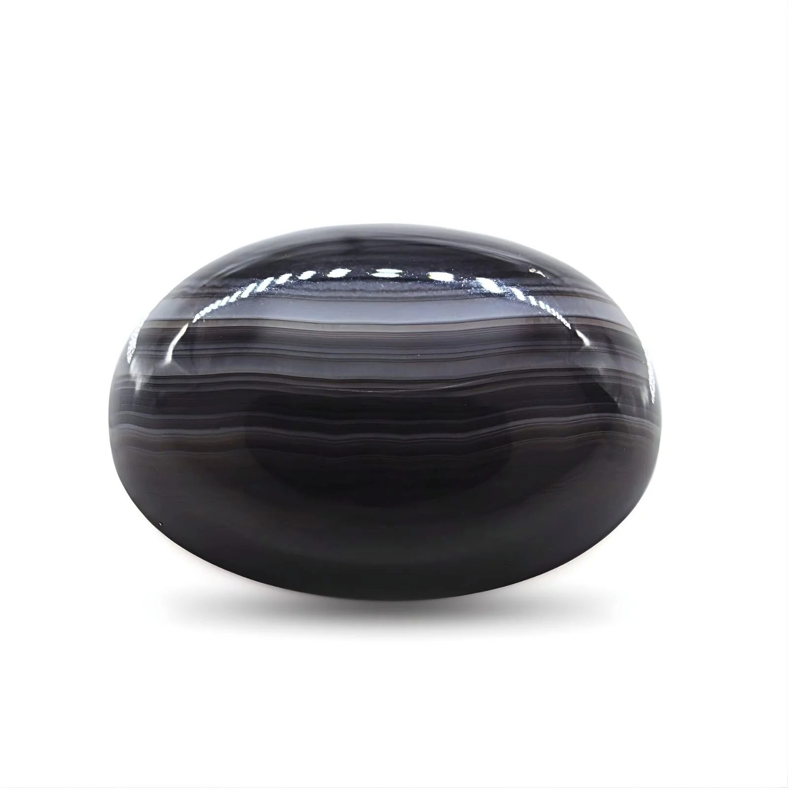 12.9Ct Natural Black and Grey Sulemani Hakik Oval Healing Gemstone - Image 2