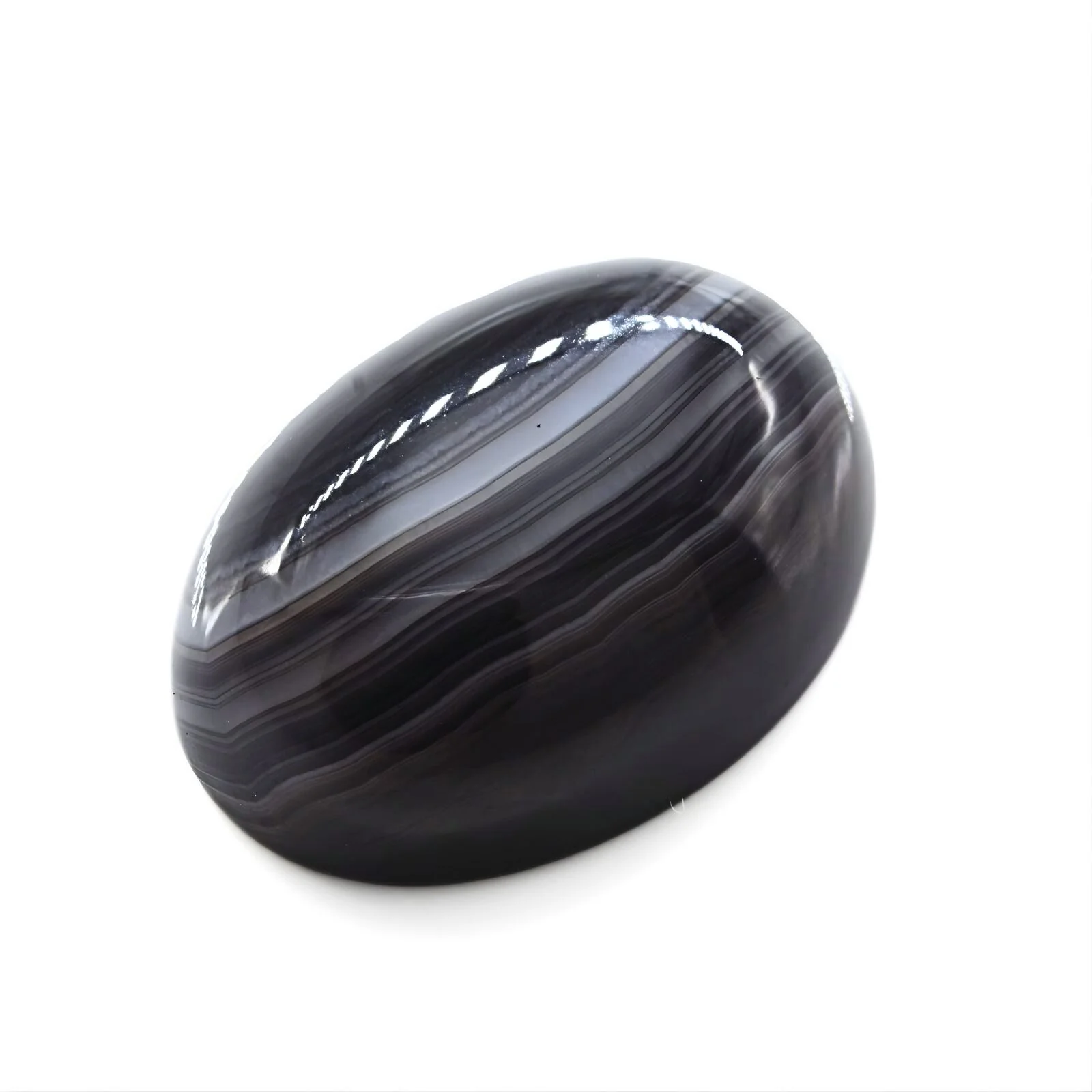 12.9Ct Natural Black and Grey Sulemani Hakik Oval Healing Gemstone - Image 3