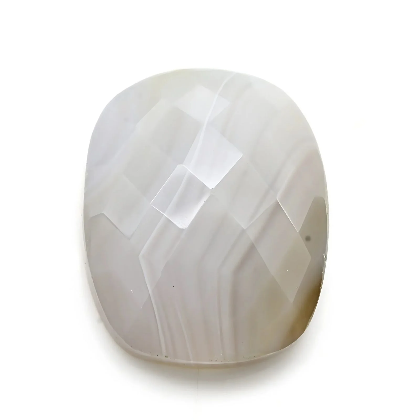 13.7Ct Natural Snow White Agate Polished Fancy Cut Stone