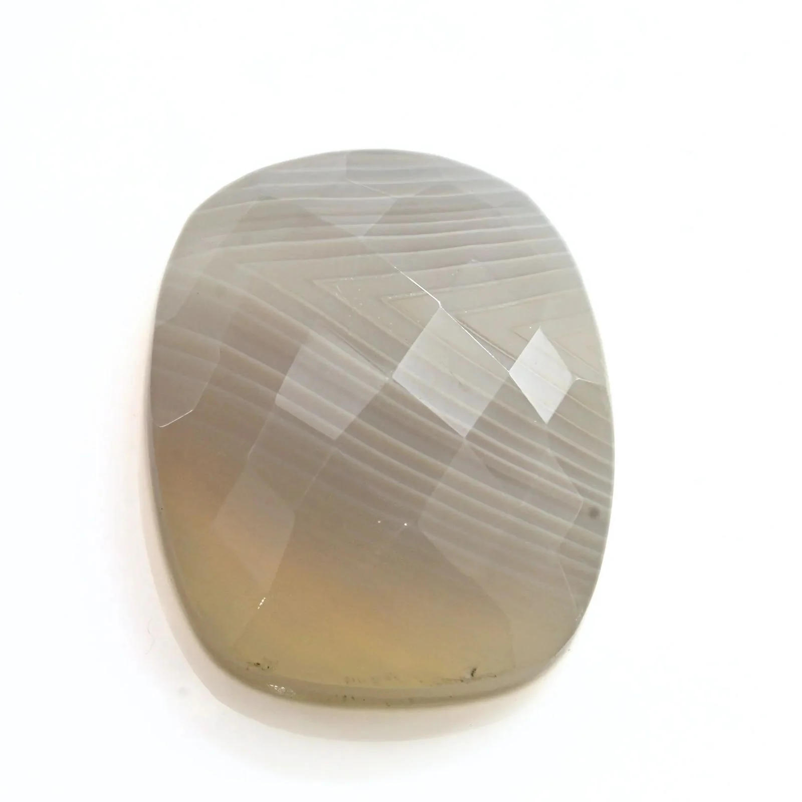 14.2Ct Natural White Agate Cushion Checker Cut Loose Gemstone - Image 2