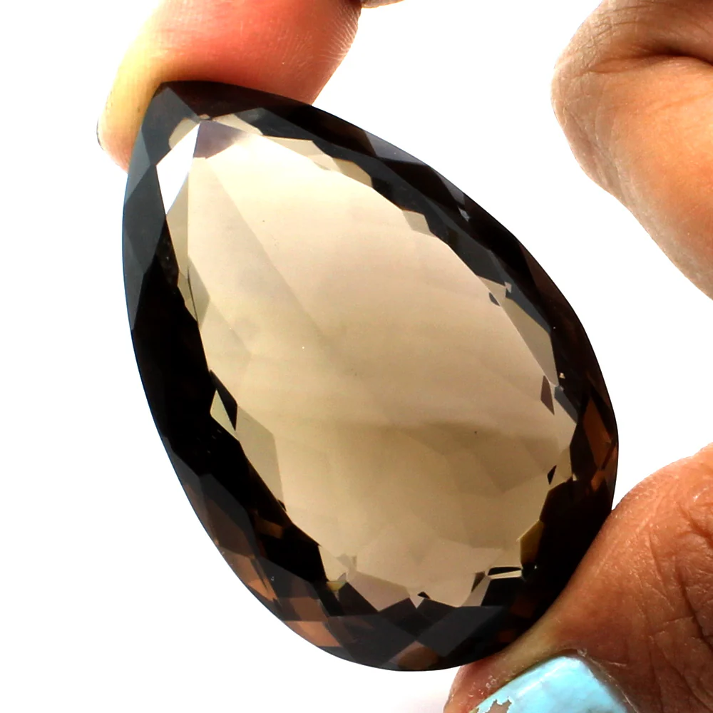 148.3Ct Natural Smoky Pear Shape Quartz Crystal Energy Gemstone - Image 2