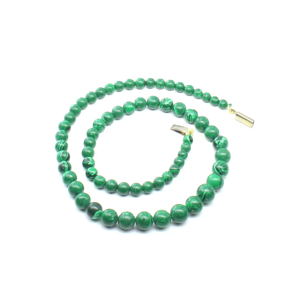 149CT Green Malachite beads single line Necklace 19" - Image 3