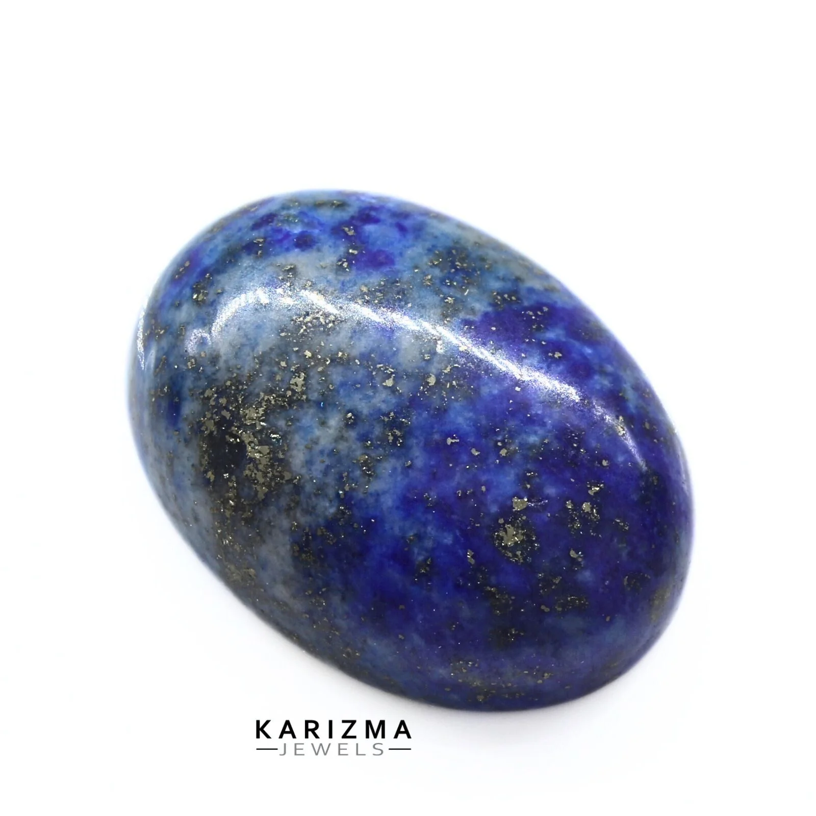 15.5Ct Natural Deep Blue Lapis Lazuli Oval Cabochon Gemstone - Image 4