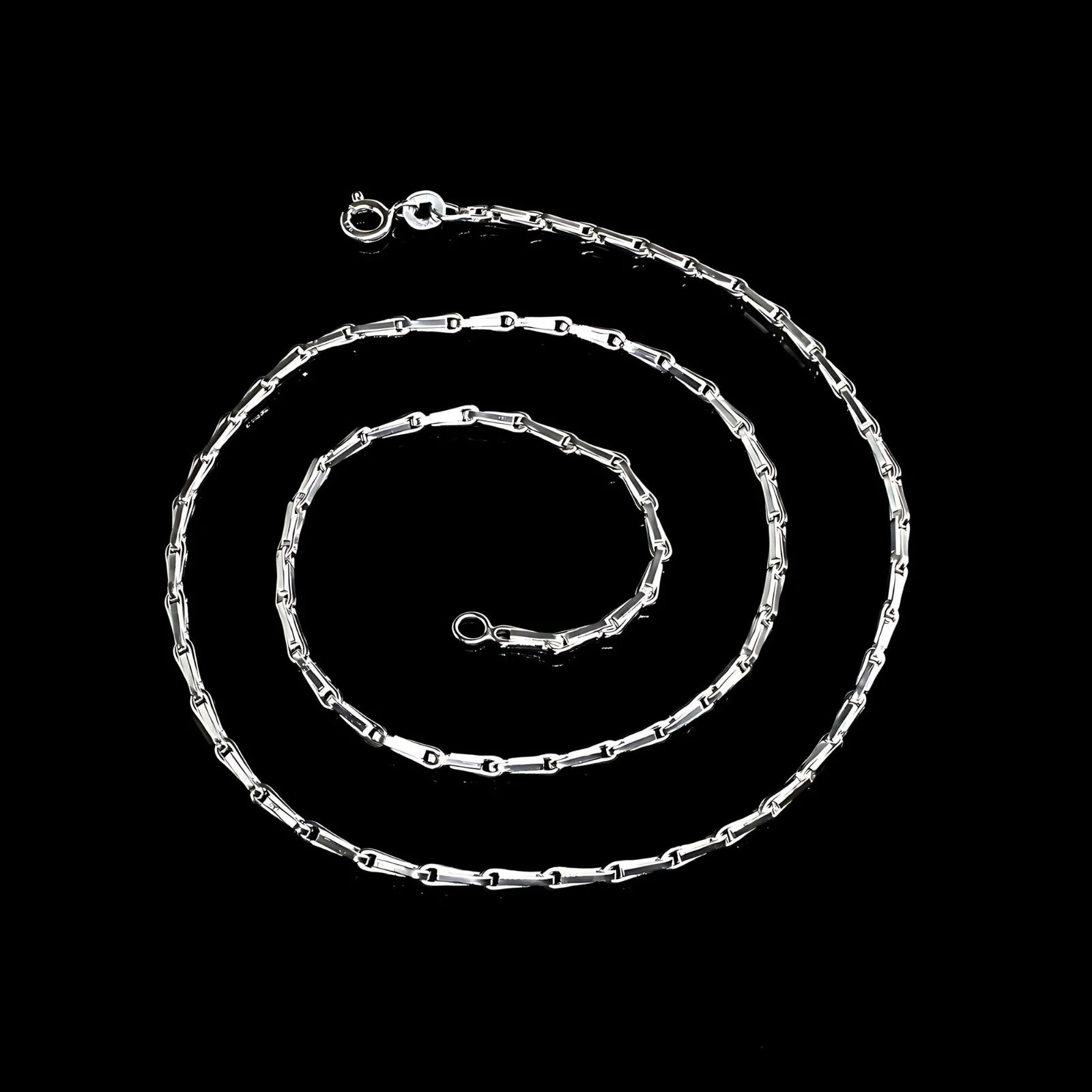 20" 925 Sterling Silver Rice Design Thin Chain Unisex Neck Chain - Image 2