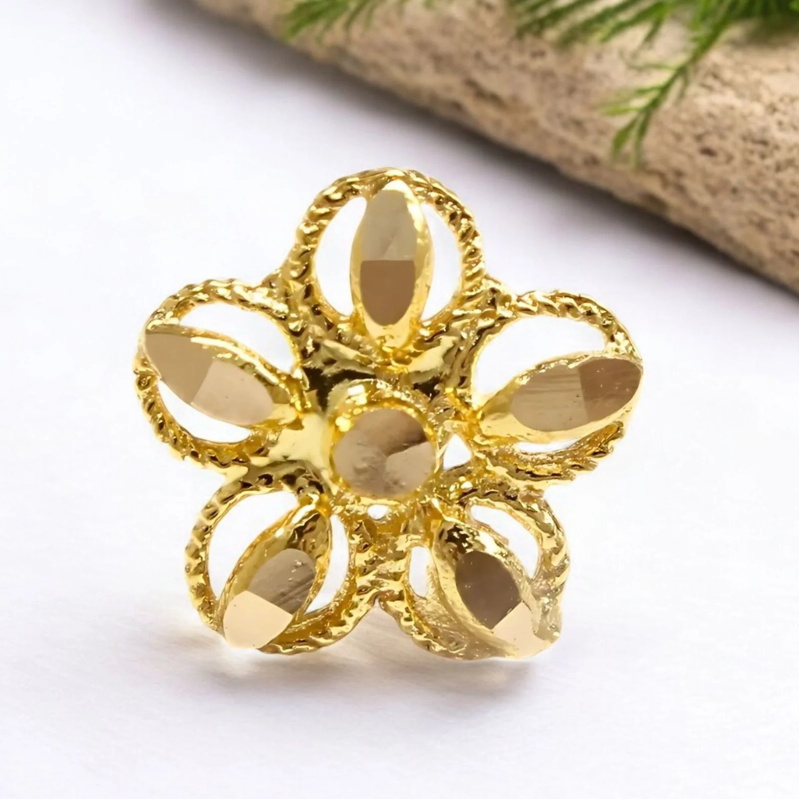 18K Real Gold Indian women Star design Nose stud nose ring Push Pin
