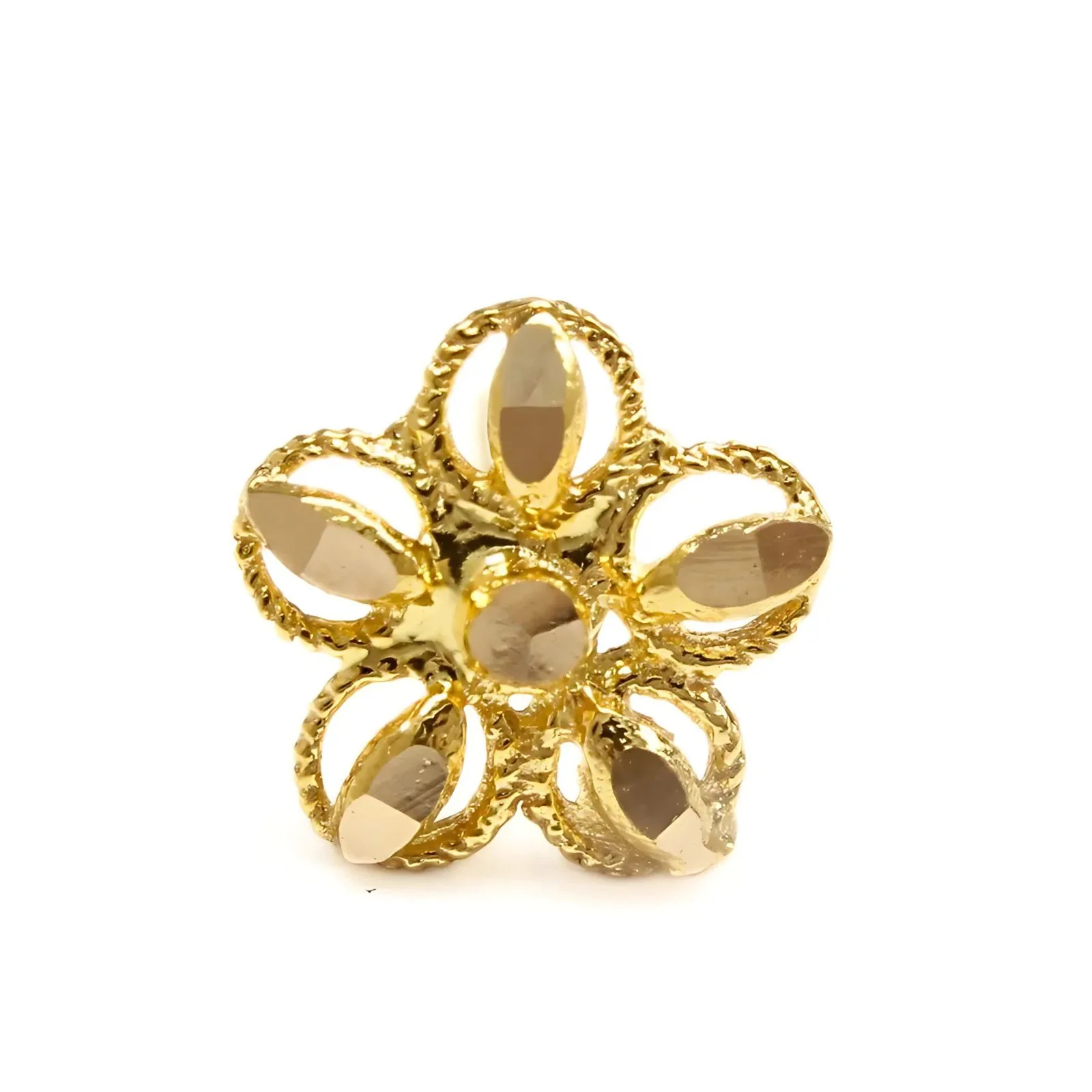 18K Real Gold Indian women Star design Nose stud nose ring Push Pin - Image 3