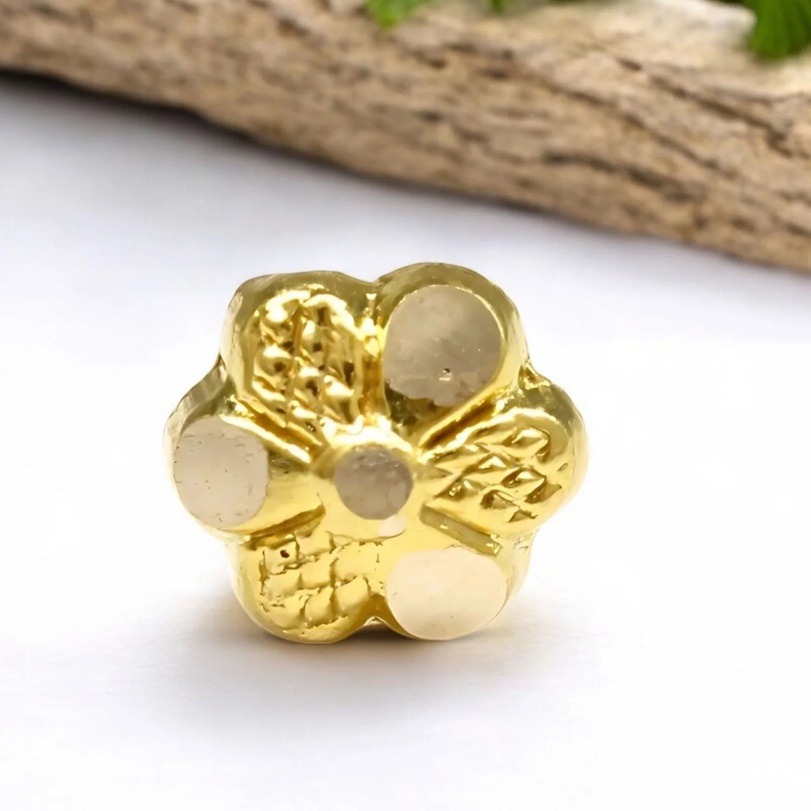18K Real Gold small Flower Design Nose stud nose ring Push Pin