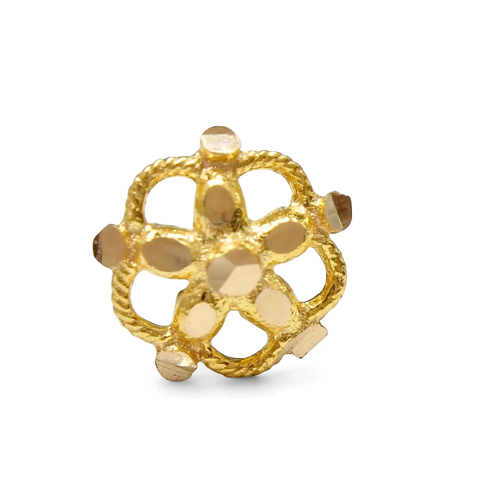 18K Real Gold women Star flower style Nose stud nose ring Push Pin - Image 3