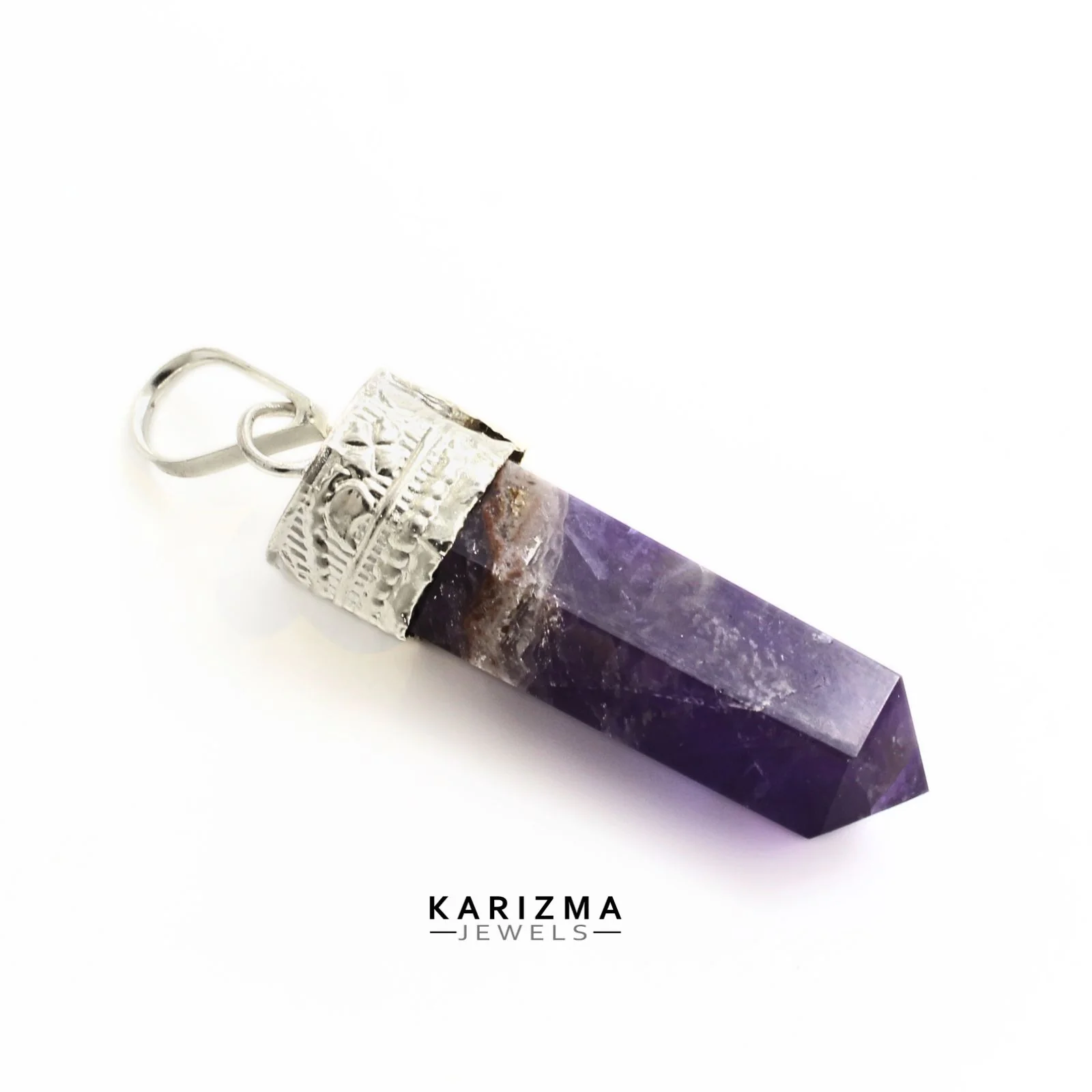 23.5Ct Natural Purple Amethyst Crystal Pencil Pendant for Clarity - Image 3