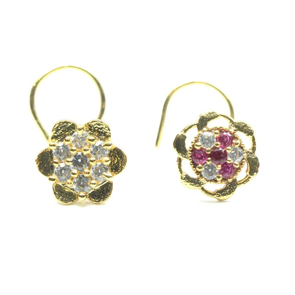 2pc Set Floral Wheel style Nose Pin
