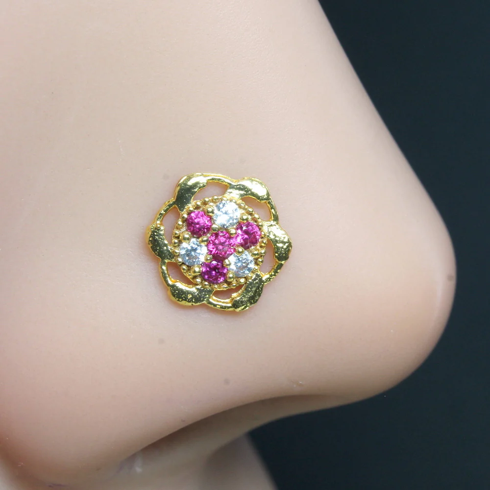 2pc Set Floral Wheel style Nose Pin - Image 2