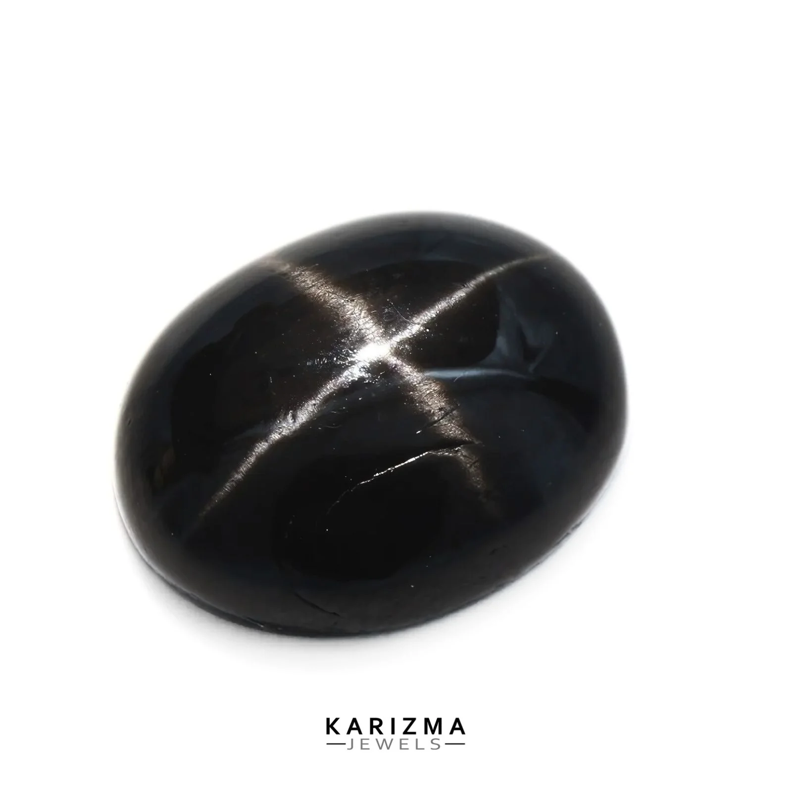 3.9Ct Natural Black Star Oval Gemstone