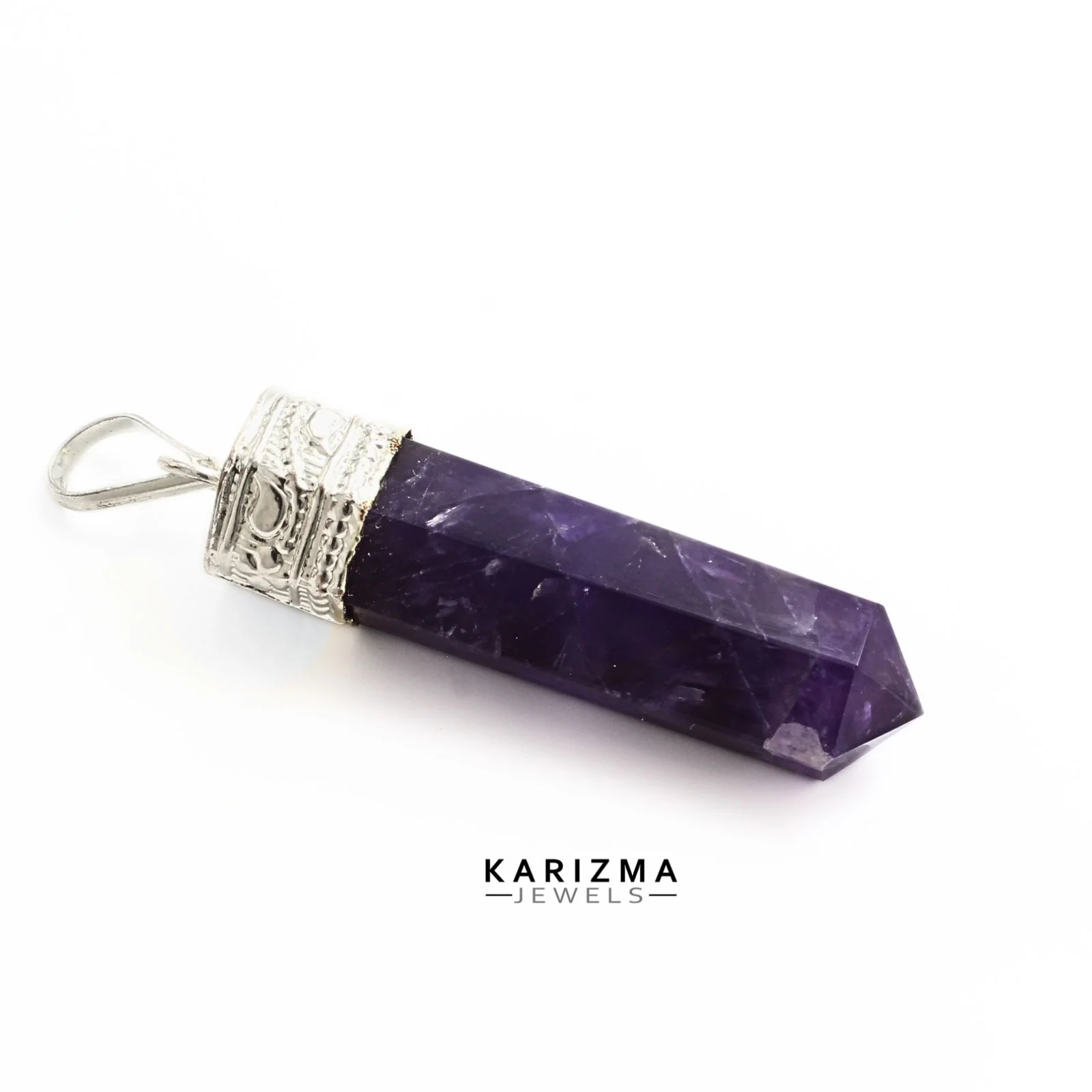 31Ct Amethyst Point Pendant – Natural Violet Healing Stone - Image 4