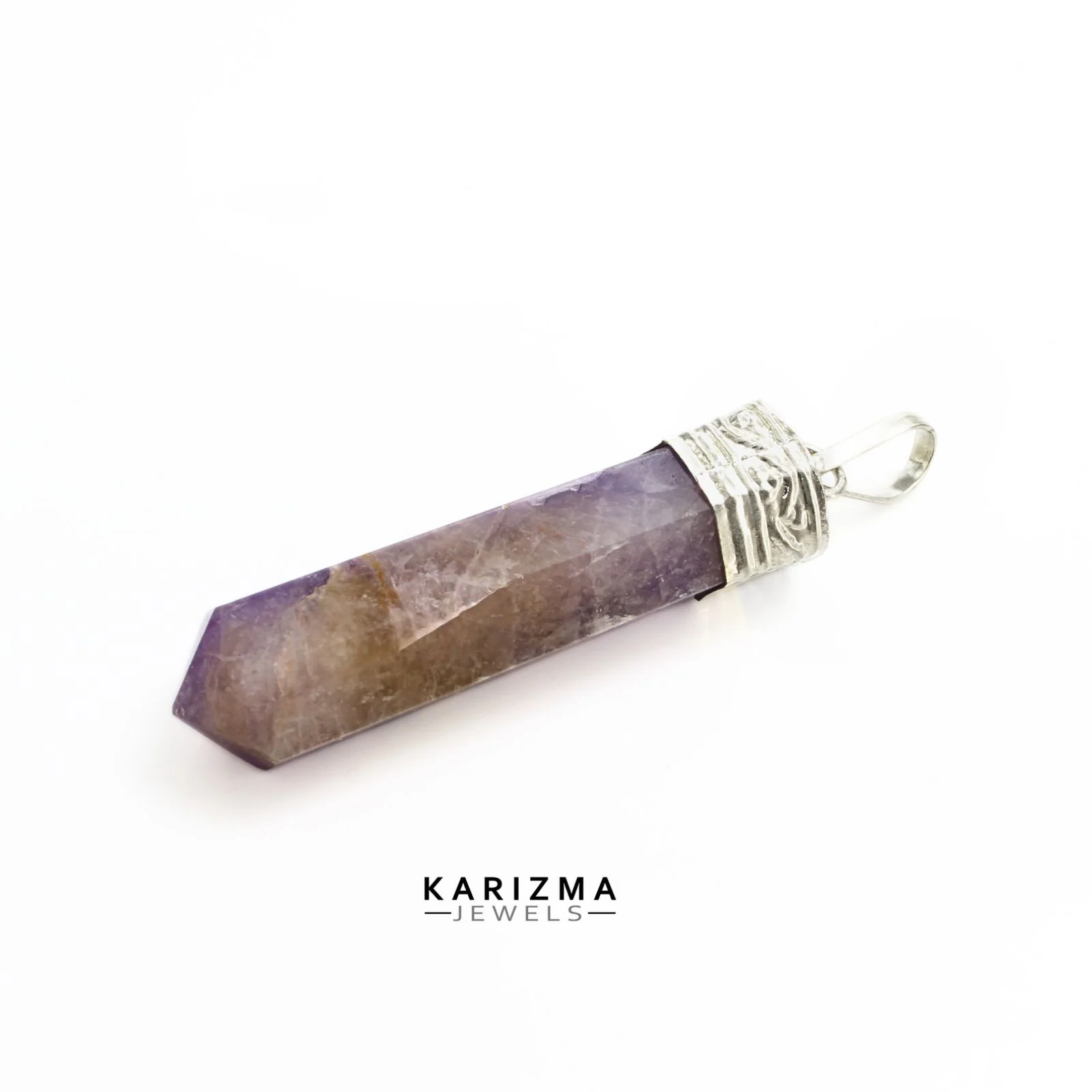 33.8Ct Natural Amethyst Healing Meditation Point Pencil Pendant - Image 4