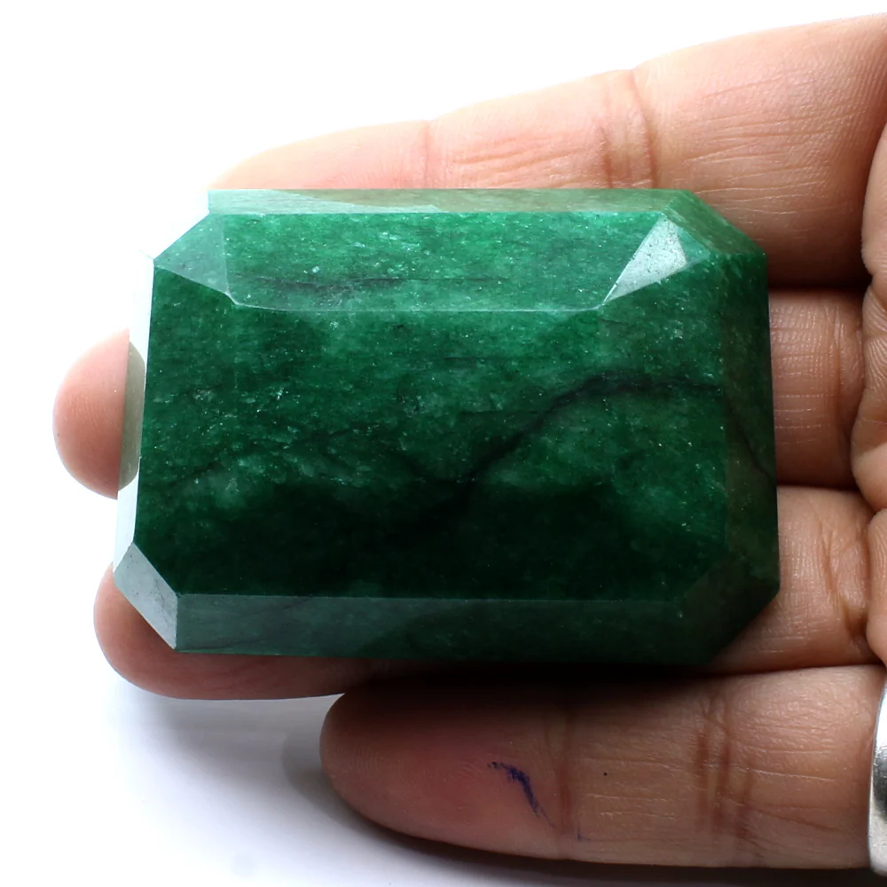 330.3Ct Natural Green Emerald Large Rectangle Faceted Loose Gem - Image 4