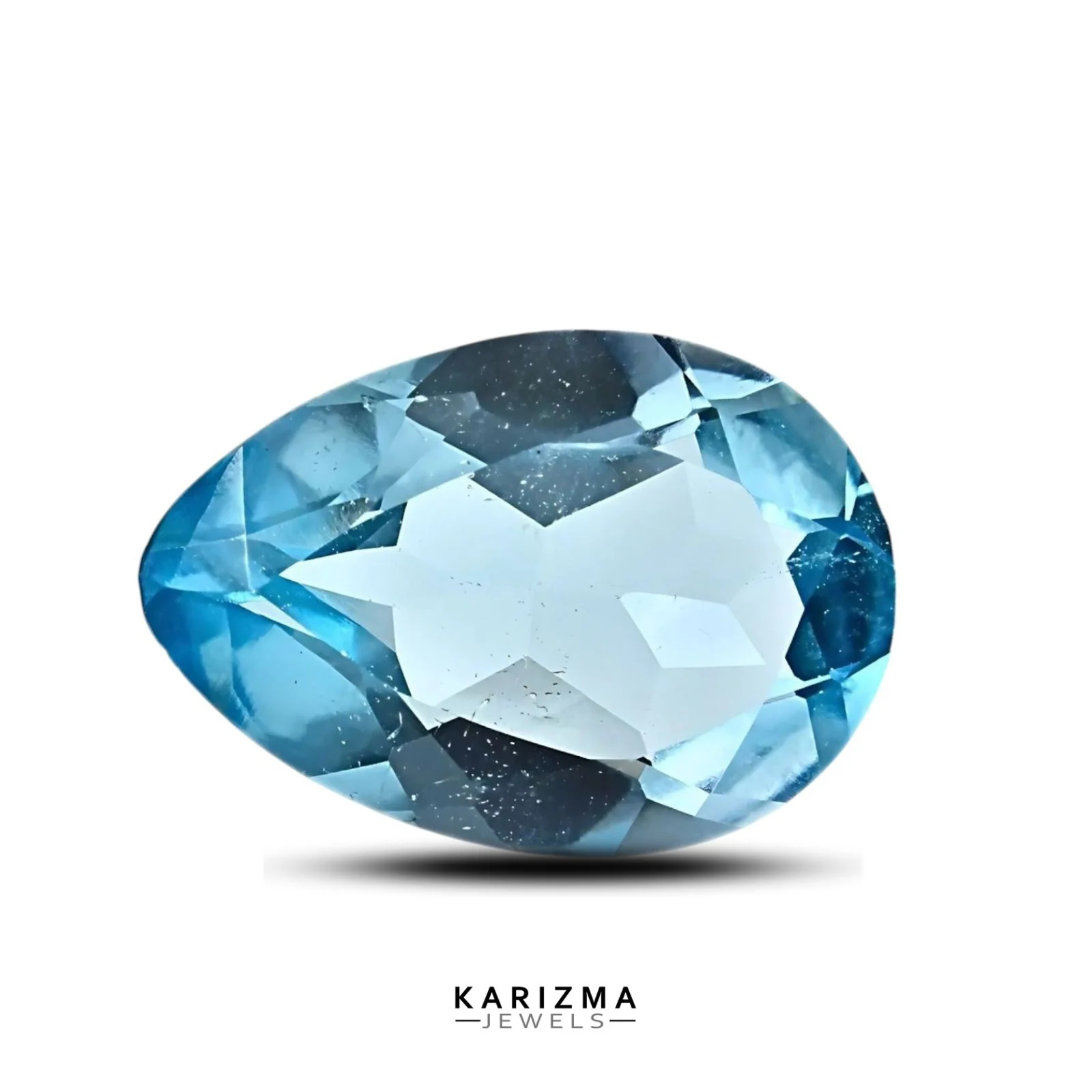 4.3Ct Natural Blue Topaz Pear Shape Sparkling Loose Stone - Image 2