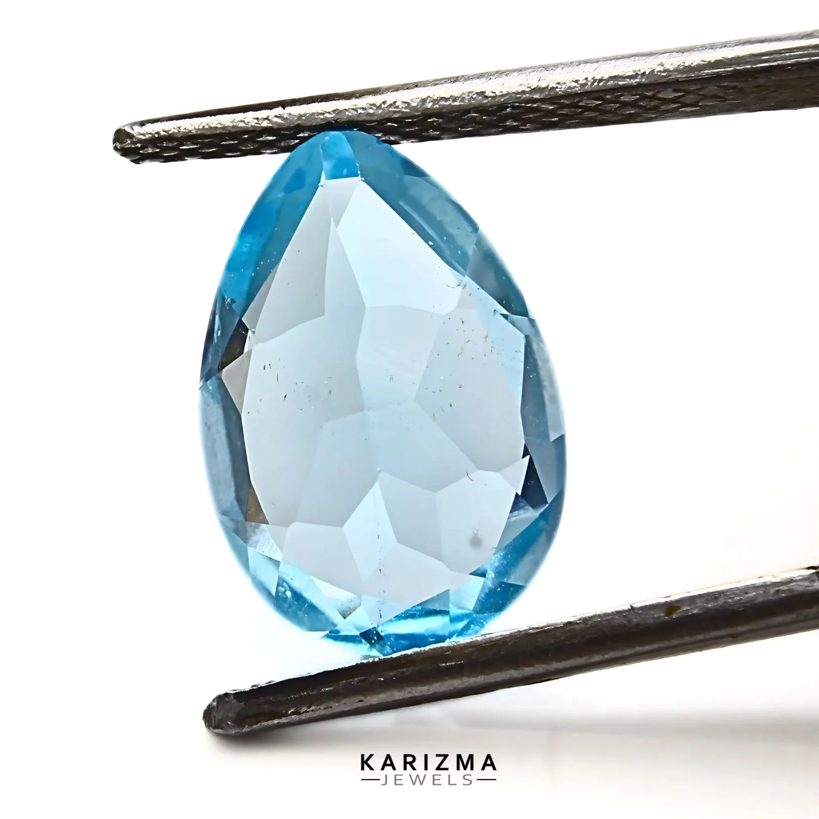 4.3Ct Natural Blue Topaz Pear Shape Sparkling Loose Stone - Image 3