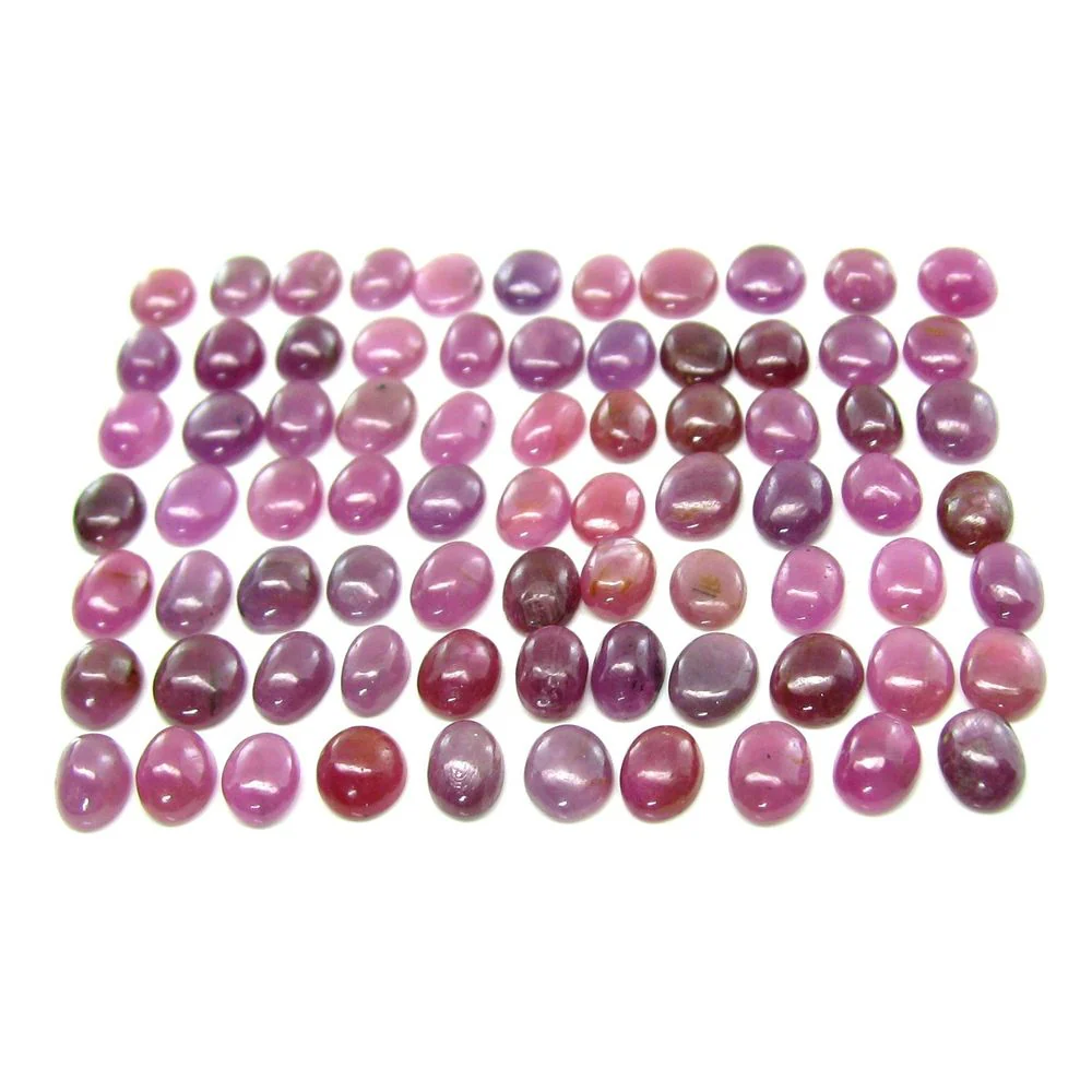 53.7Ct 17pc Lot Natural Ruby Oval Cabochone July Birthstone Gemstones