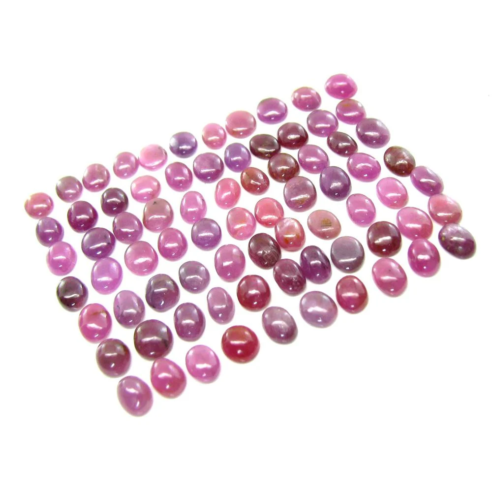 53.7Ct 17pc Lot Natural Ruby Oval Cabochone July Birthstone Gemstones - Image 2