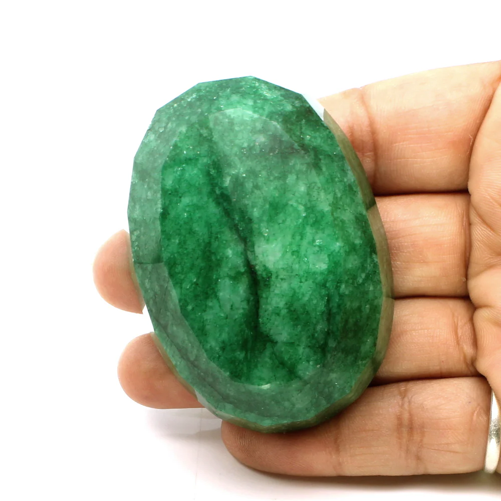 552.6ct Natural Brazilian Green Emerald – Oval Faceted Collector Gem - Image 3