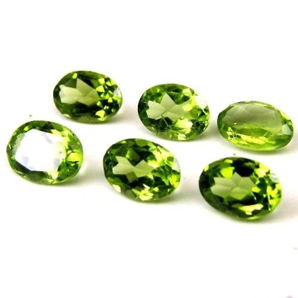 5Ct 6pc Lot Natural Green Peridot Oval 7X5mm Faceted Gemstones - Image 2