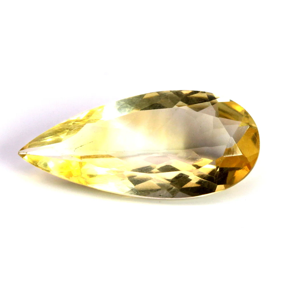 6.6Ct Natural Yellow Citrine Pear Cut Gemstone