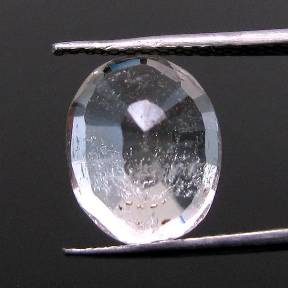 7.4Ct Natural White Topaz Oval Faceted Gemstone - Image 4