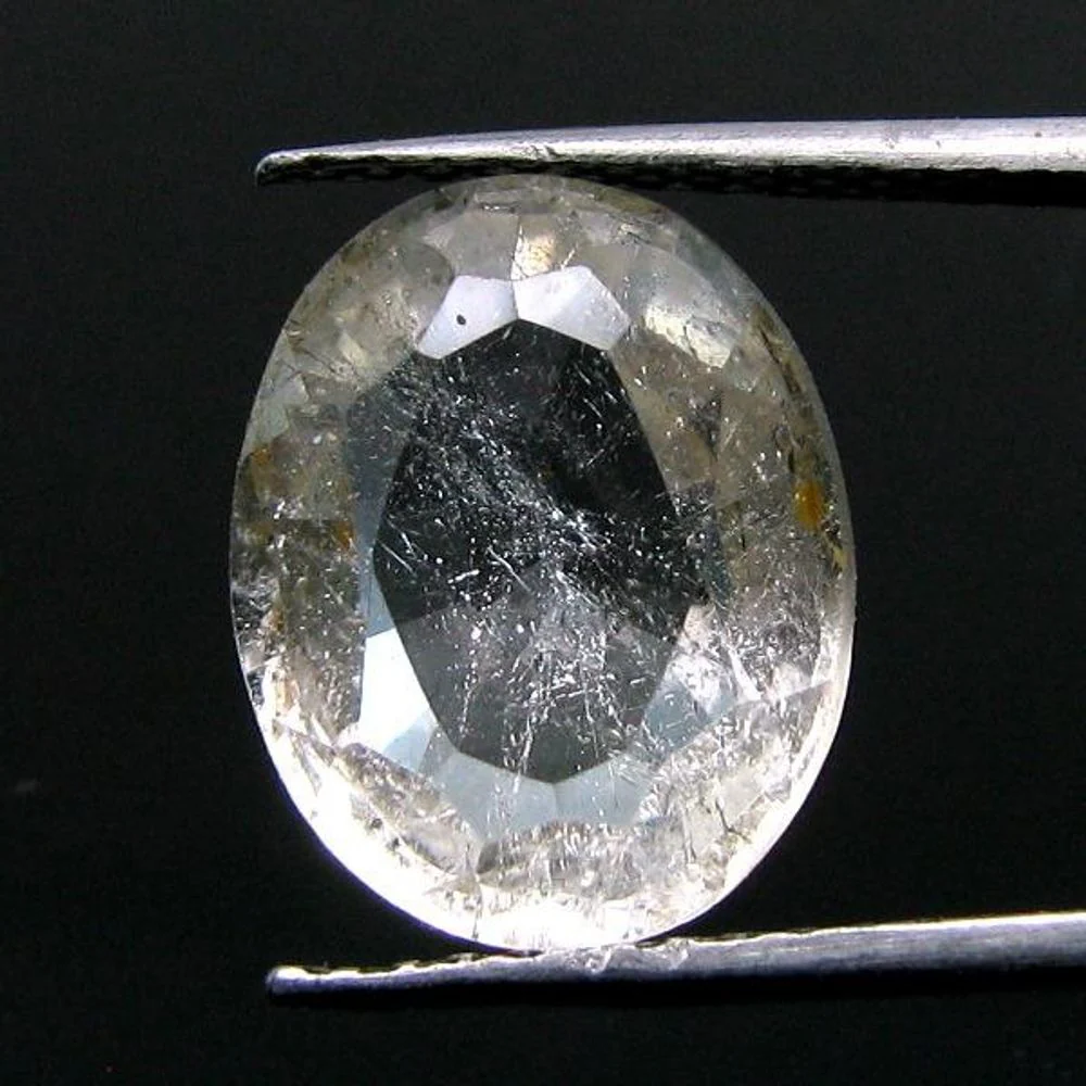 7.8Ct Natural White Topaz Oval Faceted Gemstone - Image 3