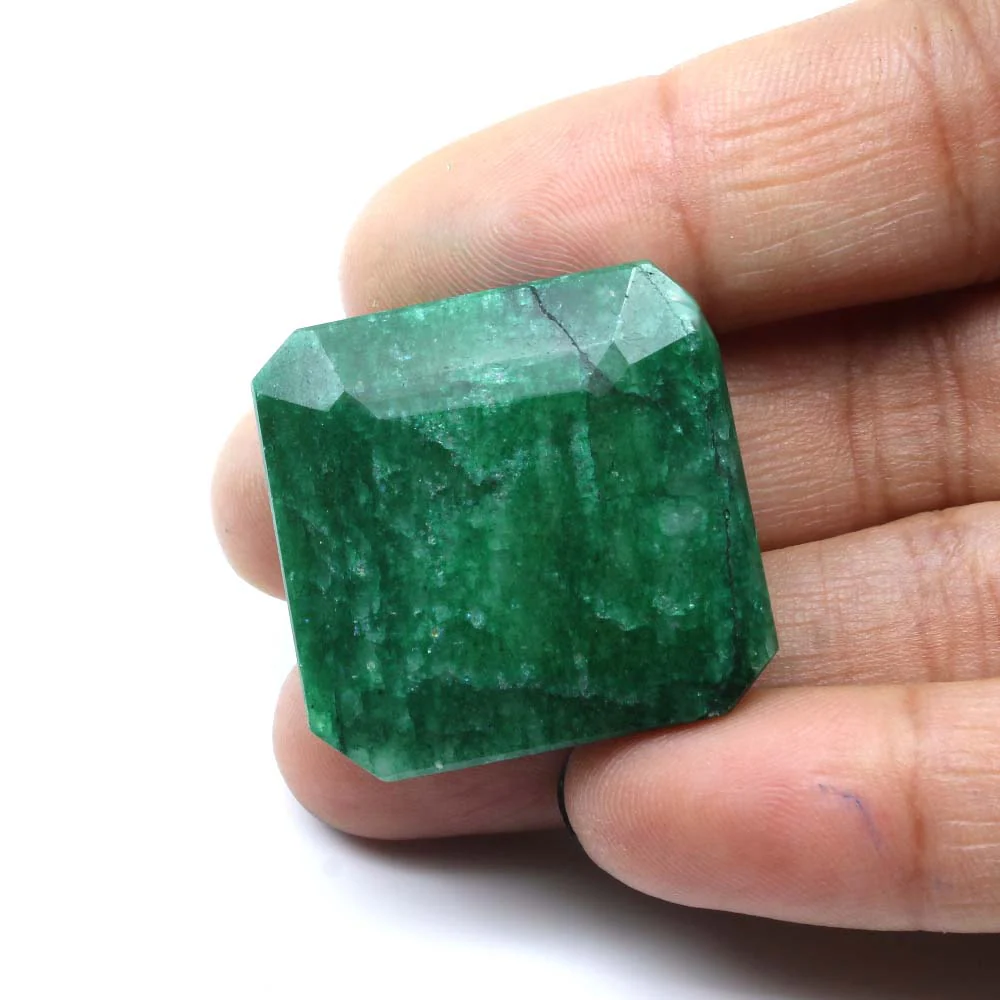 89 Ct Emerald Gemstone – Rich Green Square Cut Stone - Image 3