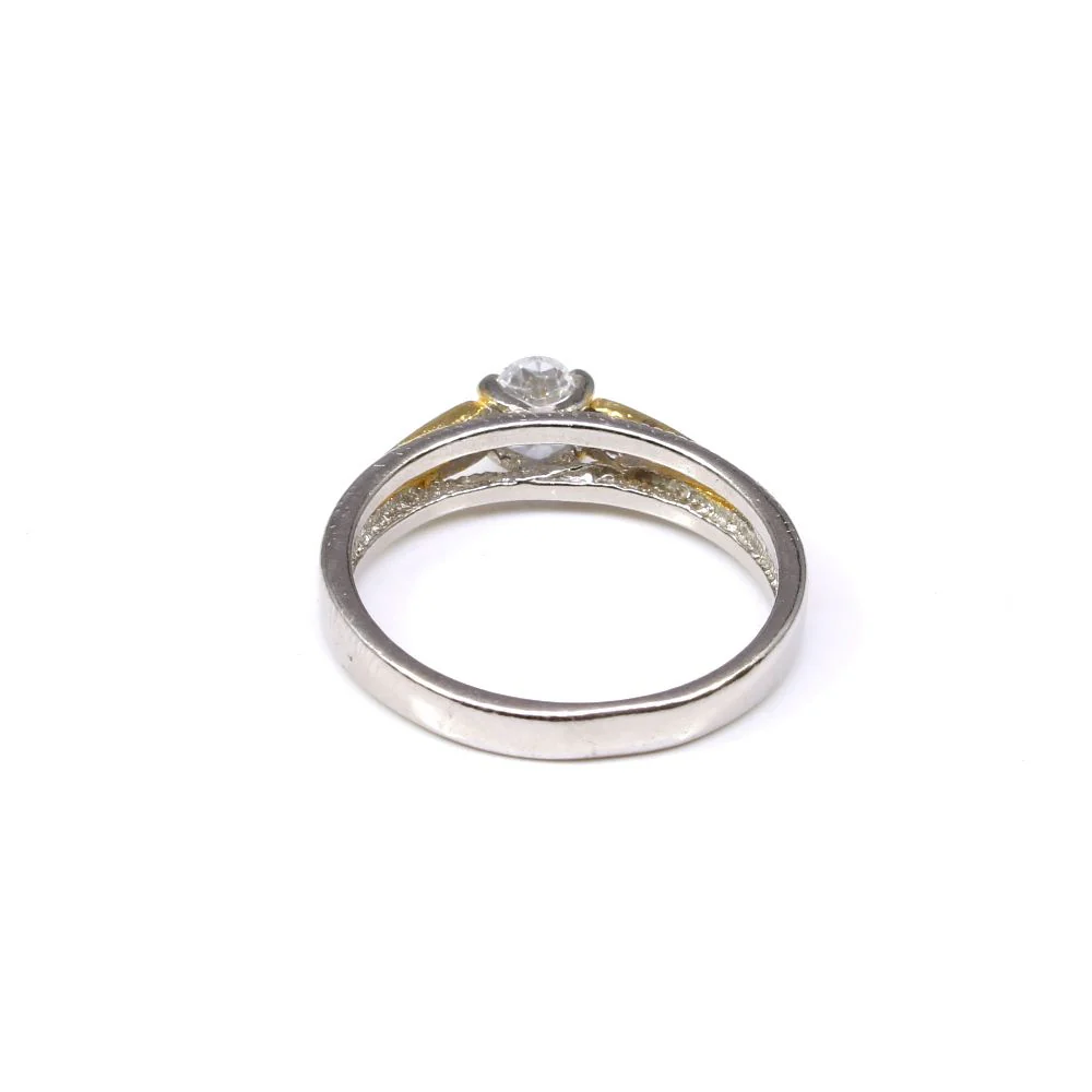 925 Real Silver CZ Two Tone Ring - Special Gift for Women - Image 3