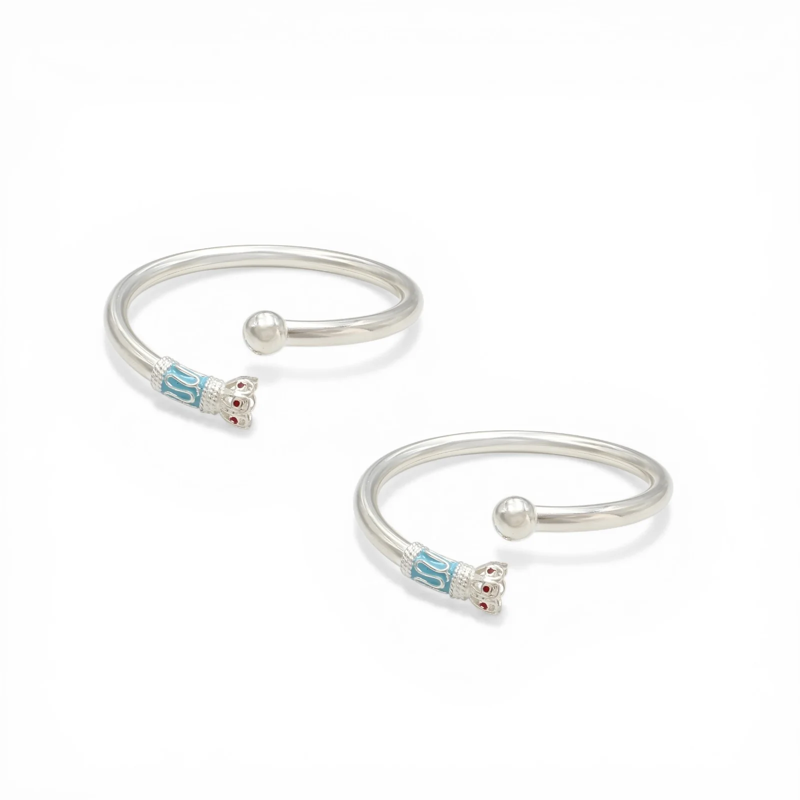 925 Real Silver Excellent kids Openable Bangle Bracelet - Pair - Image 5