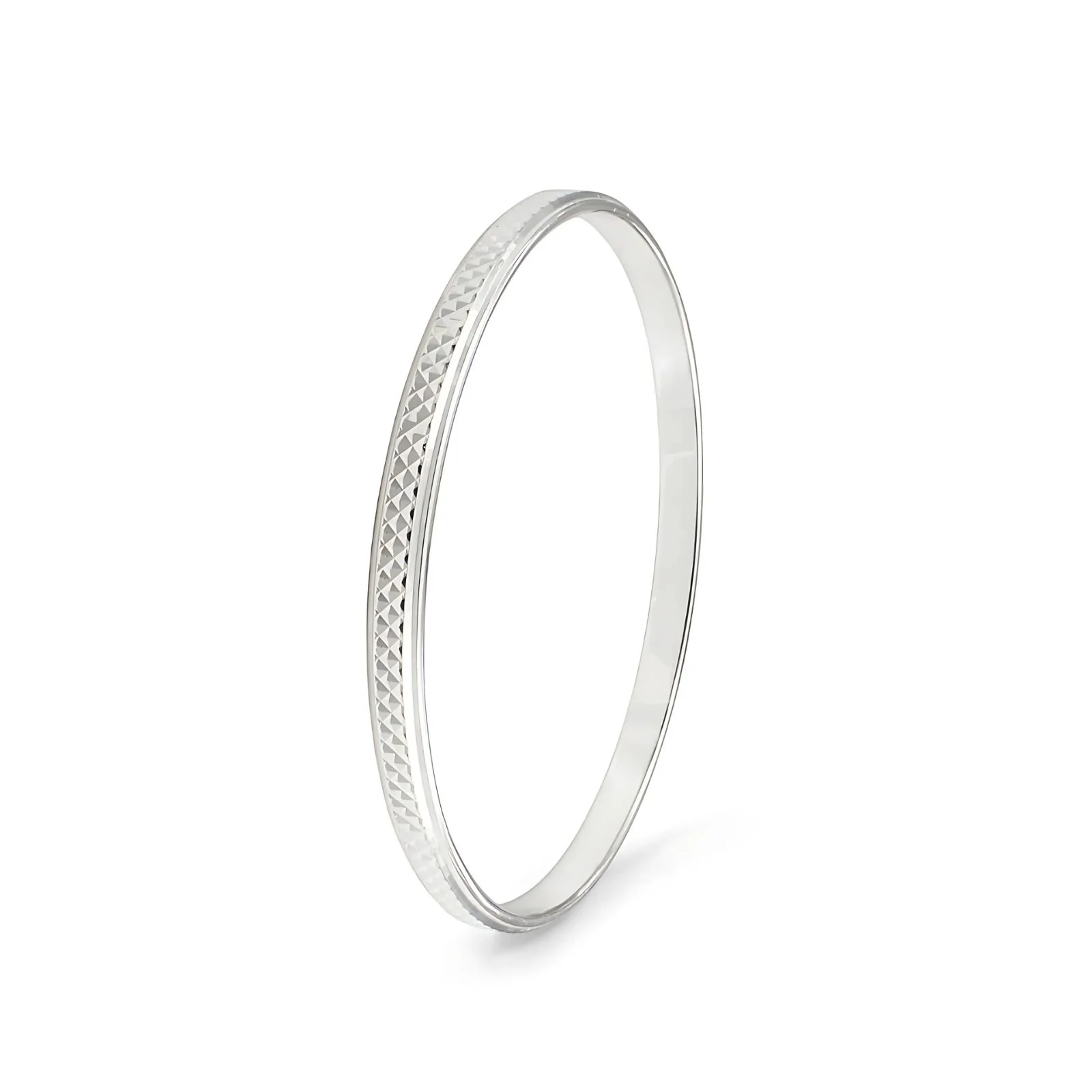 925 Real Silver Men's round Bangle Bracelet - Image 2
