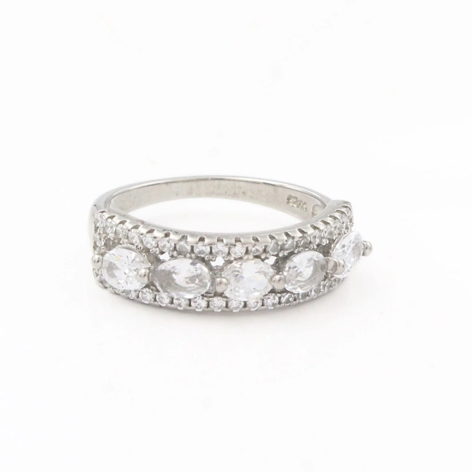 925 Real Silver White CZ Luxury Engagement Ring - Image 3