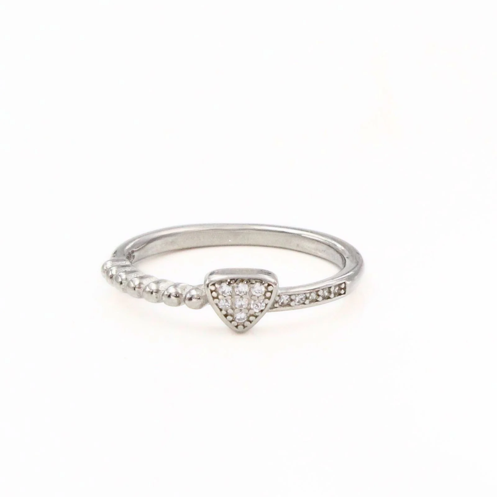 925 Real Silver White CZ Skinny Aurora Shine Mini Ring - Image 3