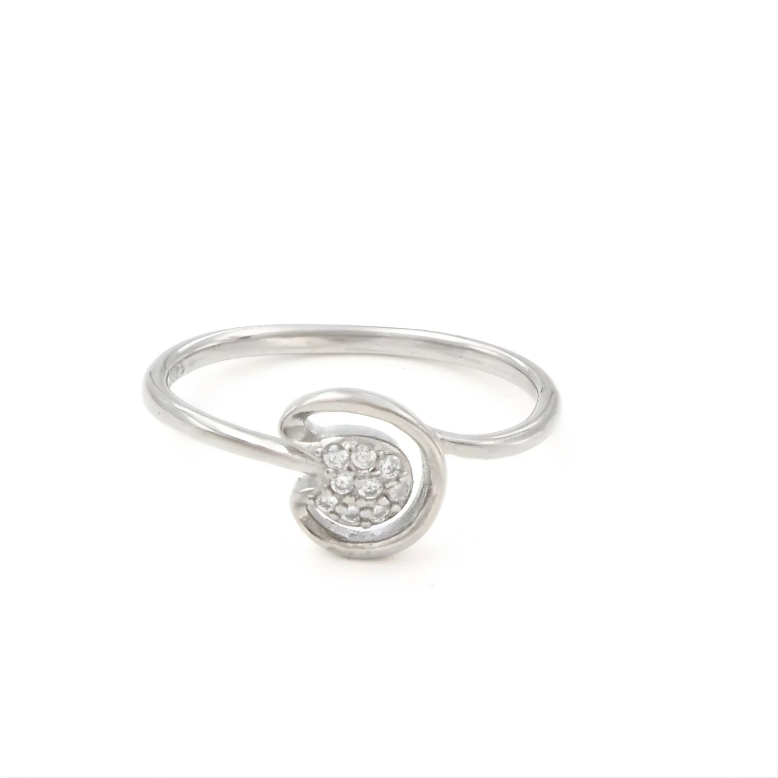 925 Real Silver White CZ  Sparkling Swirl Gifting Ring - Image 3