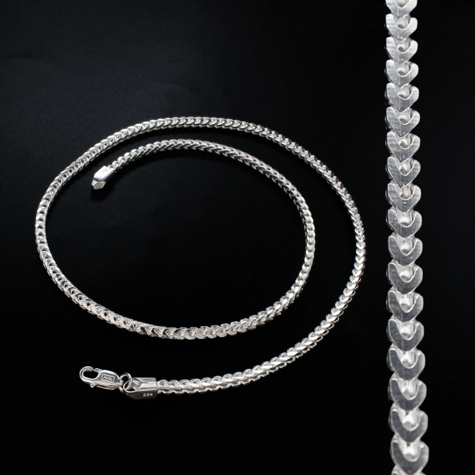925 Real Sterling Silver franco Neck Chain 20"