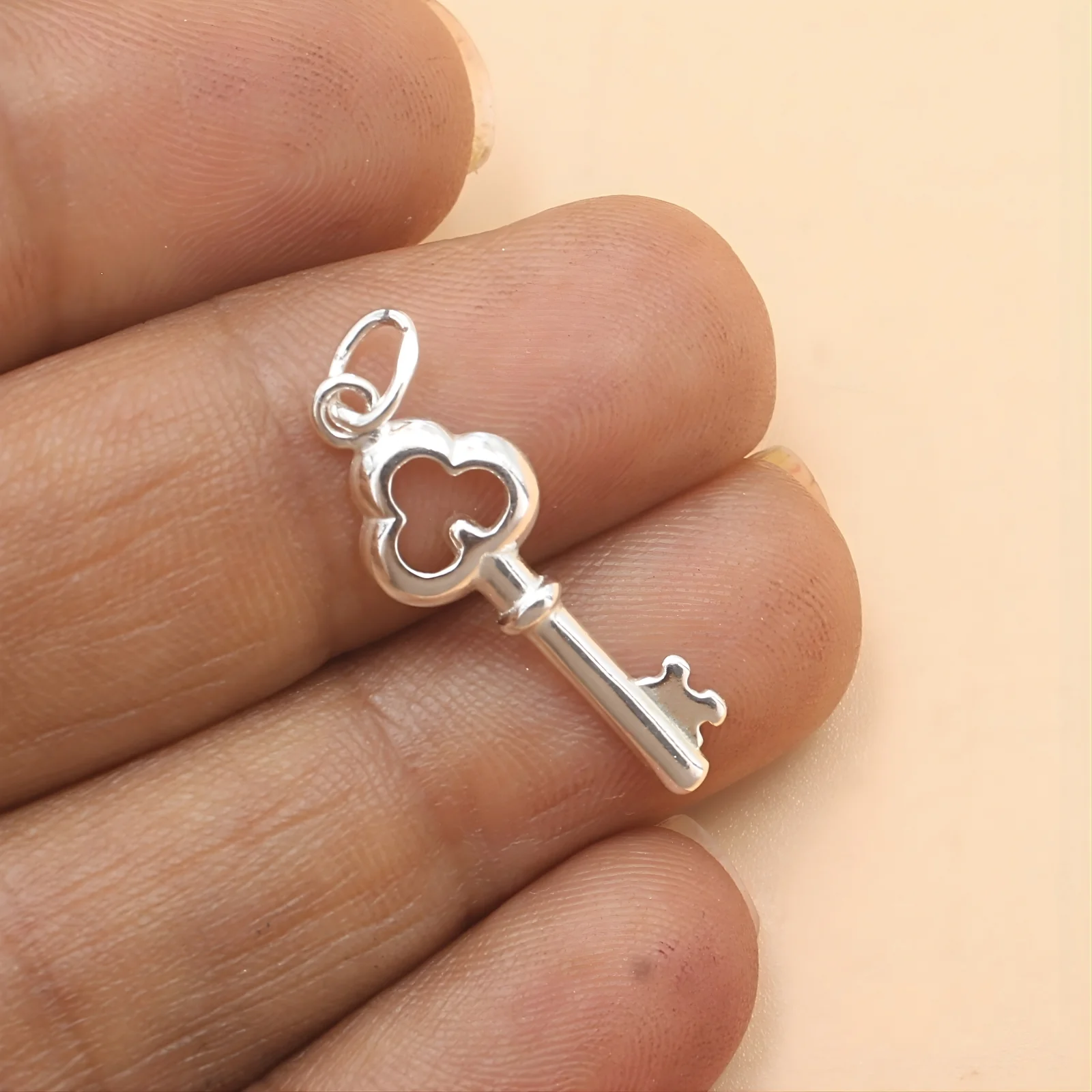 925 Real Sterling Silver key charm Pendant