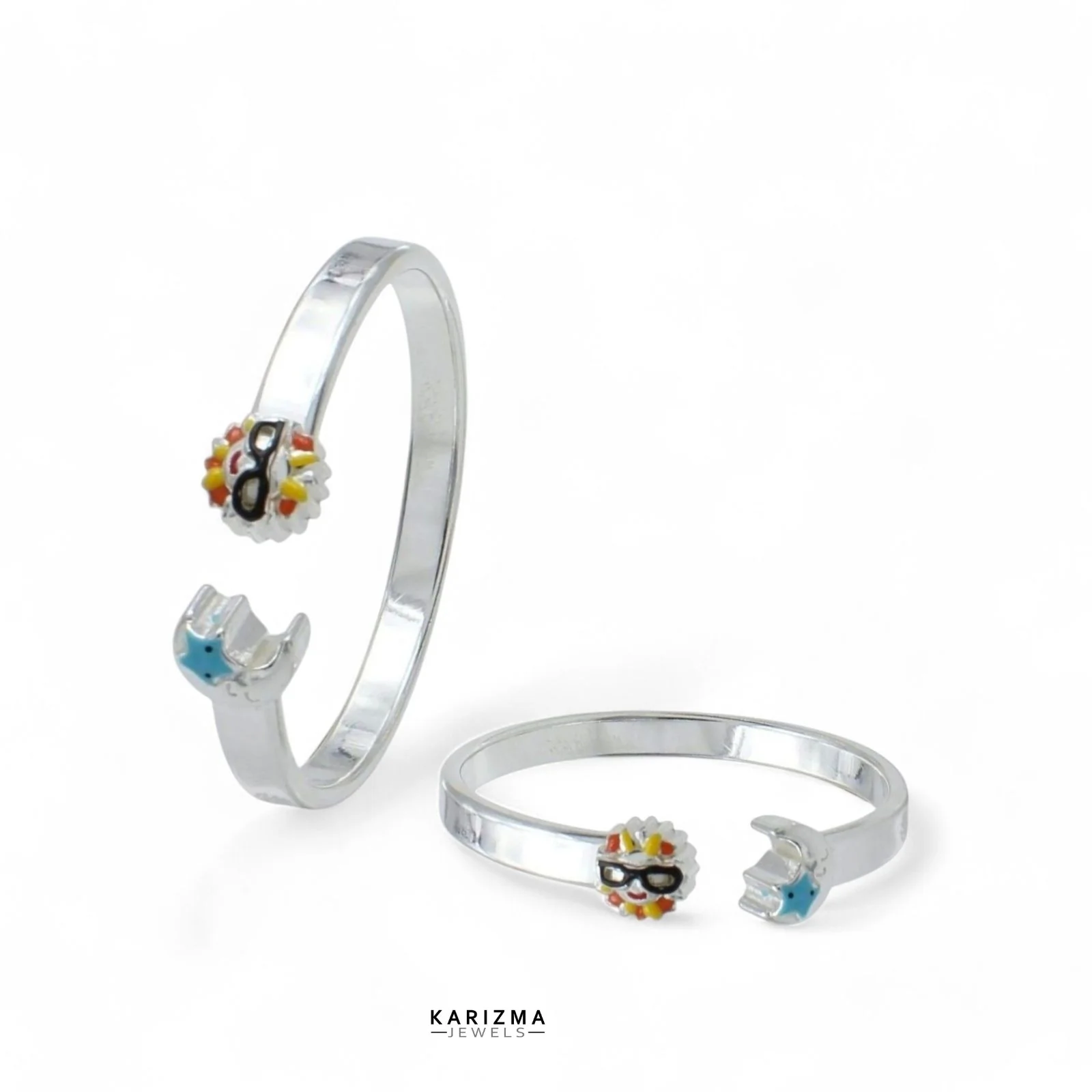 925 Real Sterling Silver unique excellent gifting kids Bangles Bracelet - Pair - Image 3