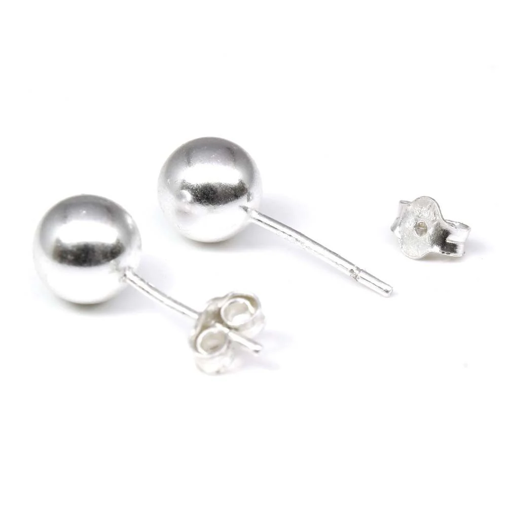 925 Sterling Silver Ball Stud Earrings for women - Pair - Image 3