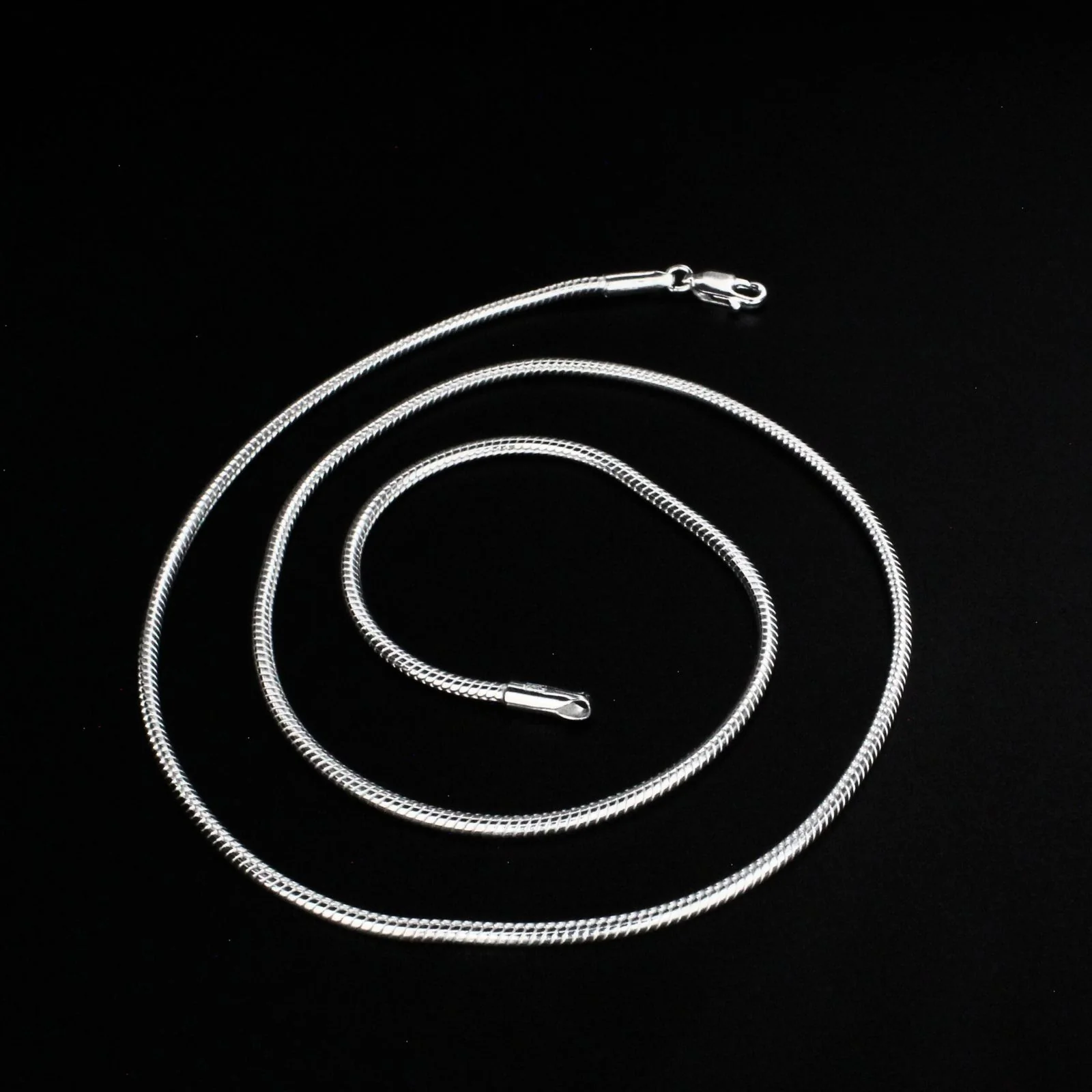 925 Sterling Silver excellent snake link Necklace chain 20" - Image 3