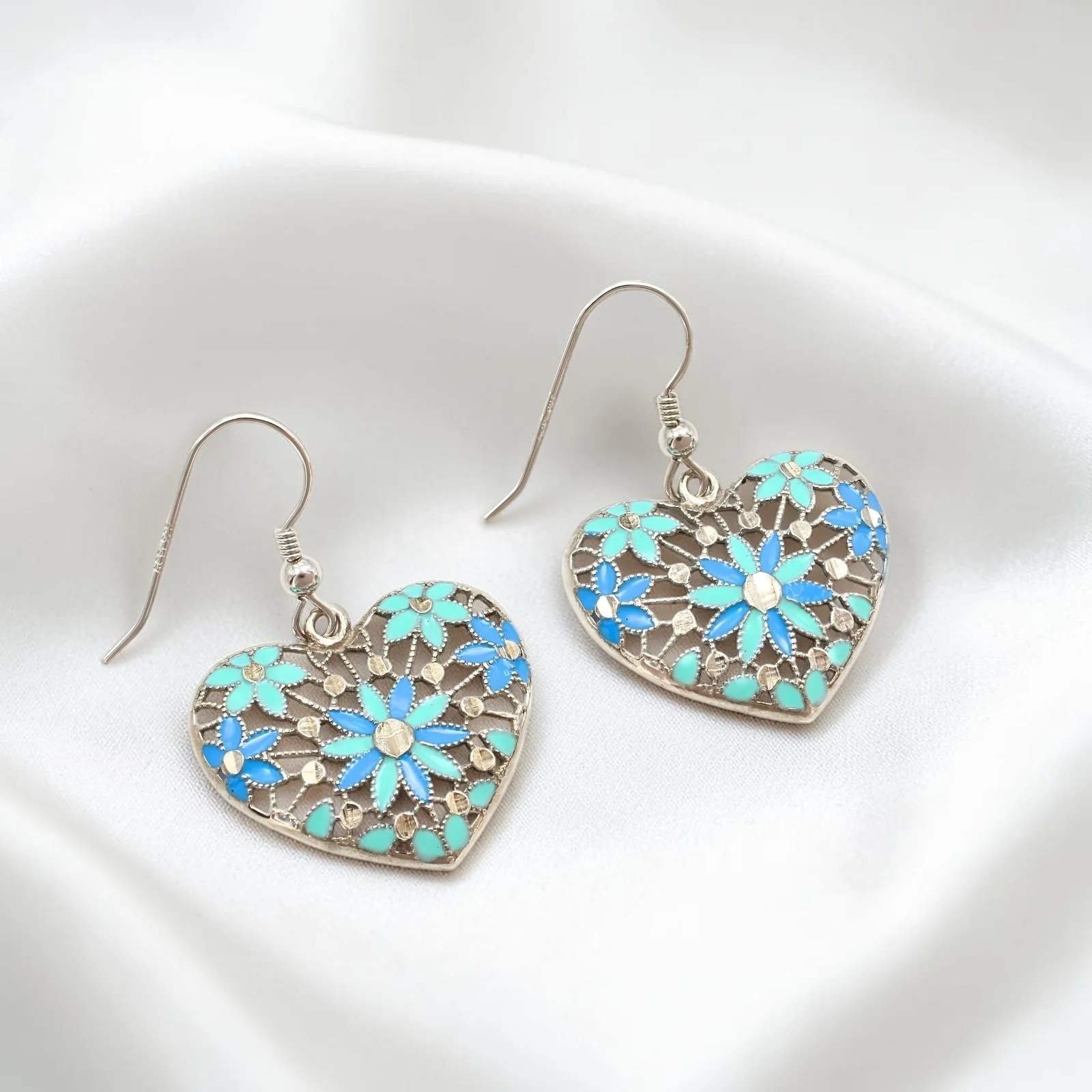 925 Sterling Silver Love Drops Earrings