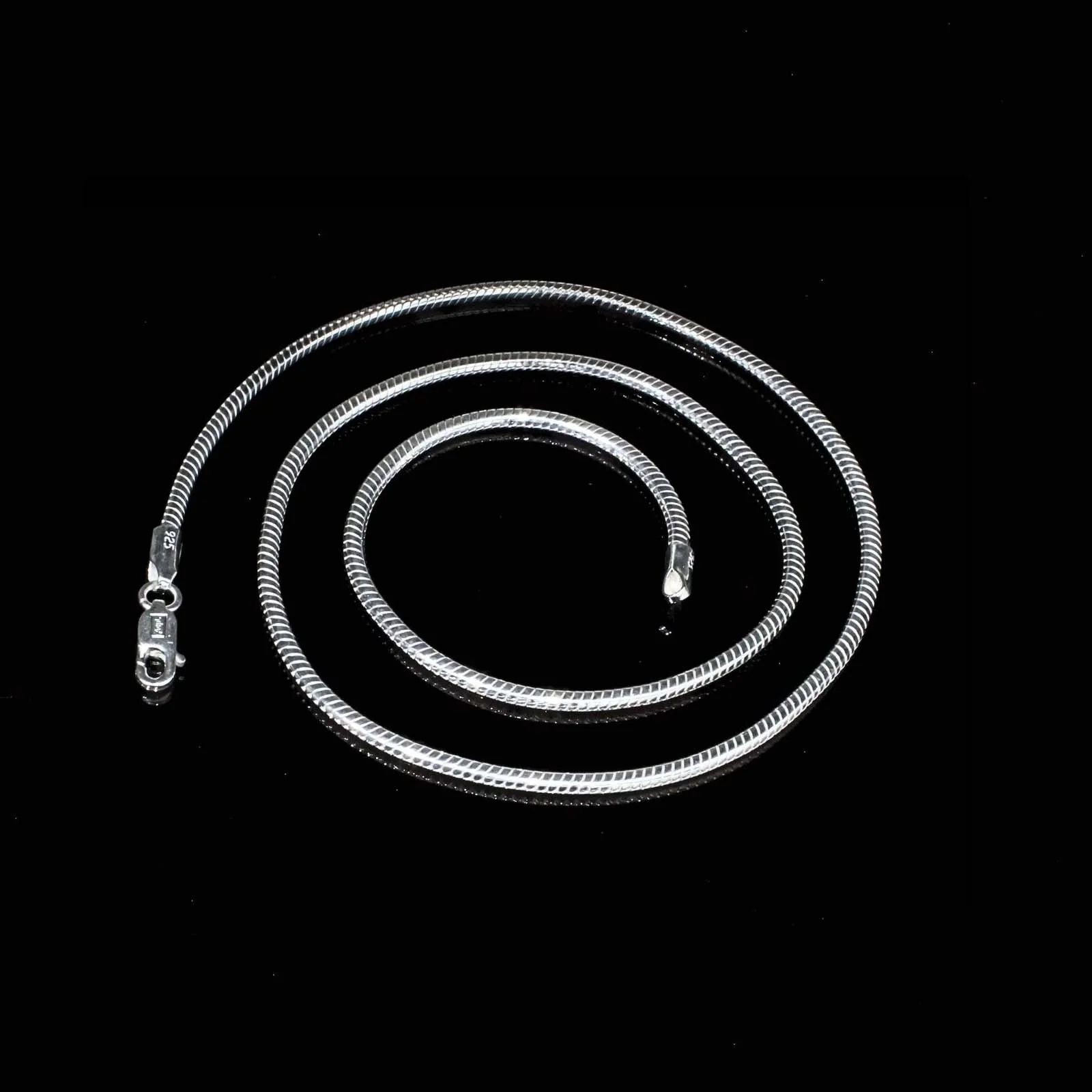 925 Sterling Silver men women Snake style Neck Chain 20" - Image 3