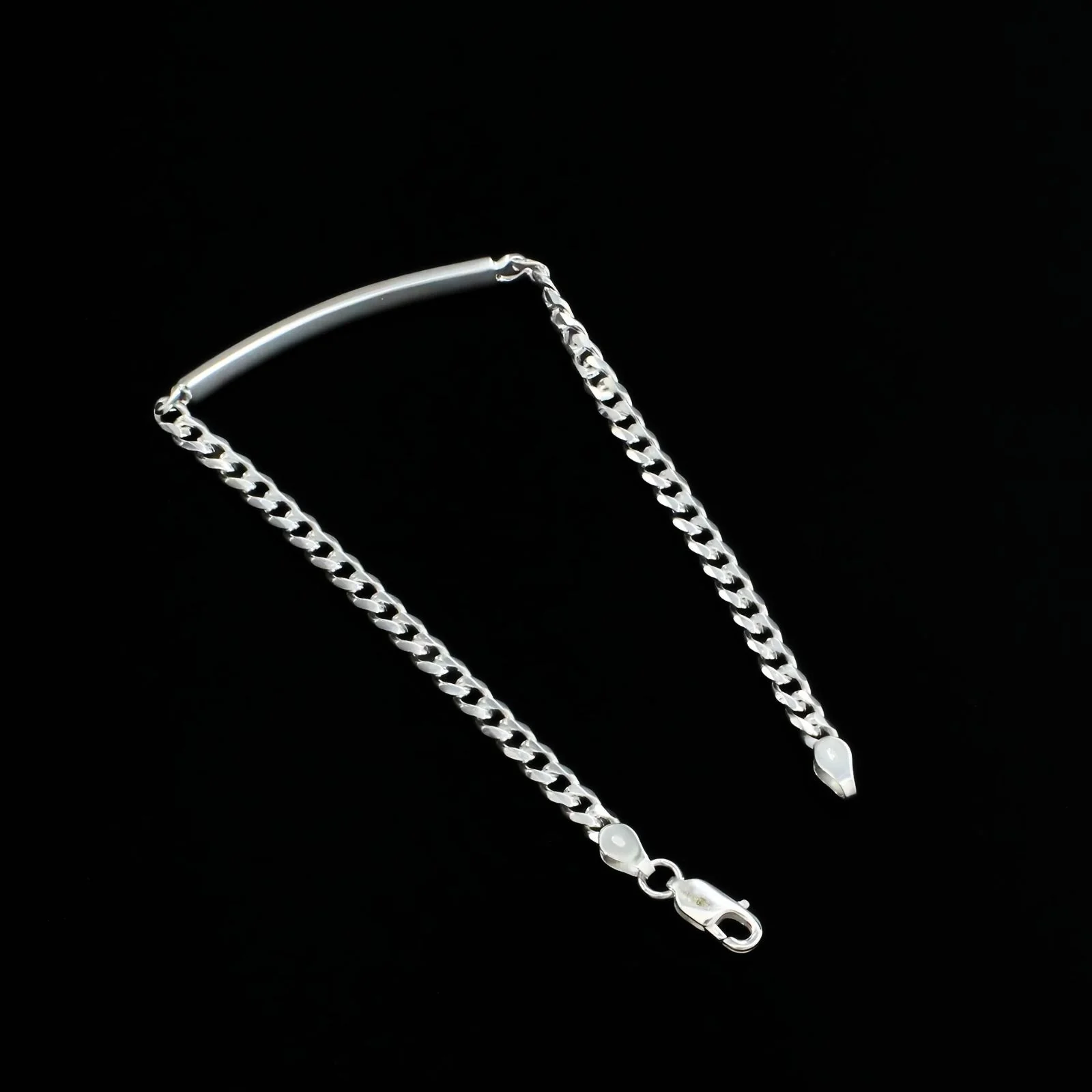925 Sterling Silver Men's Thinnest Cuban Bracelet Man Jewelry 8.5" - Image 3