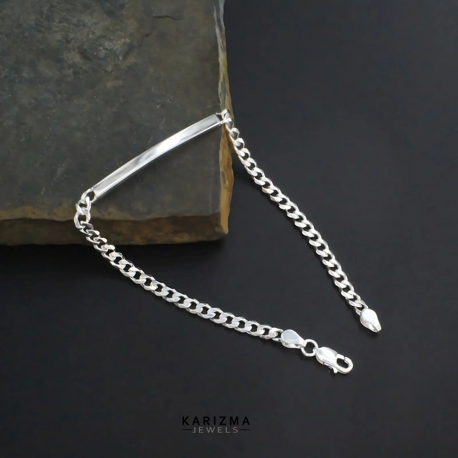 925 Sterling Silver Men's Thinnest Cuban Bracelet Man Jewelry 8.5" - Image 5