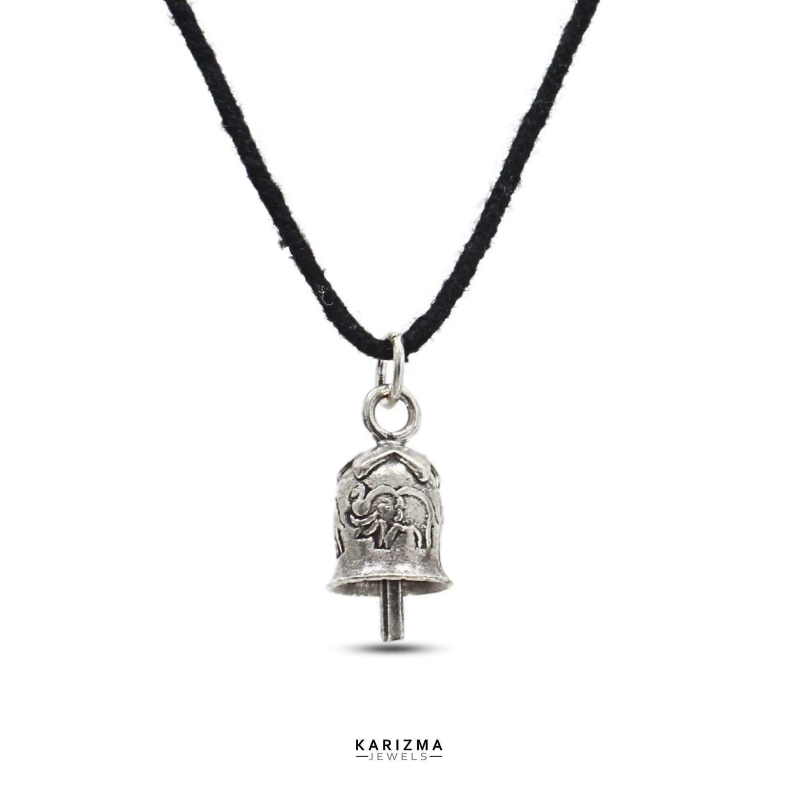 925 Sterling Silver Oxidized Jingle Bell Pendant