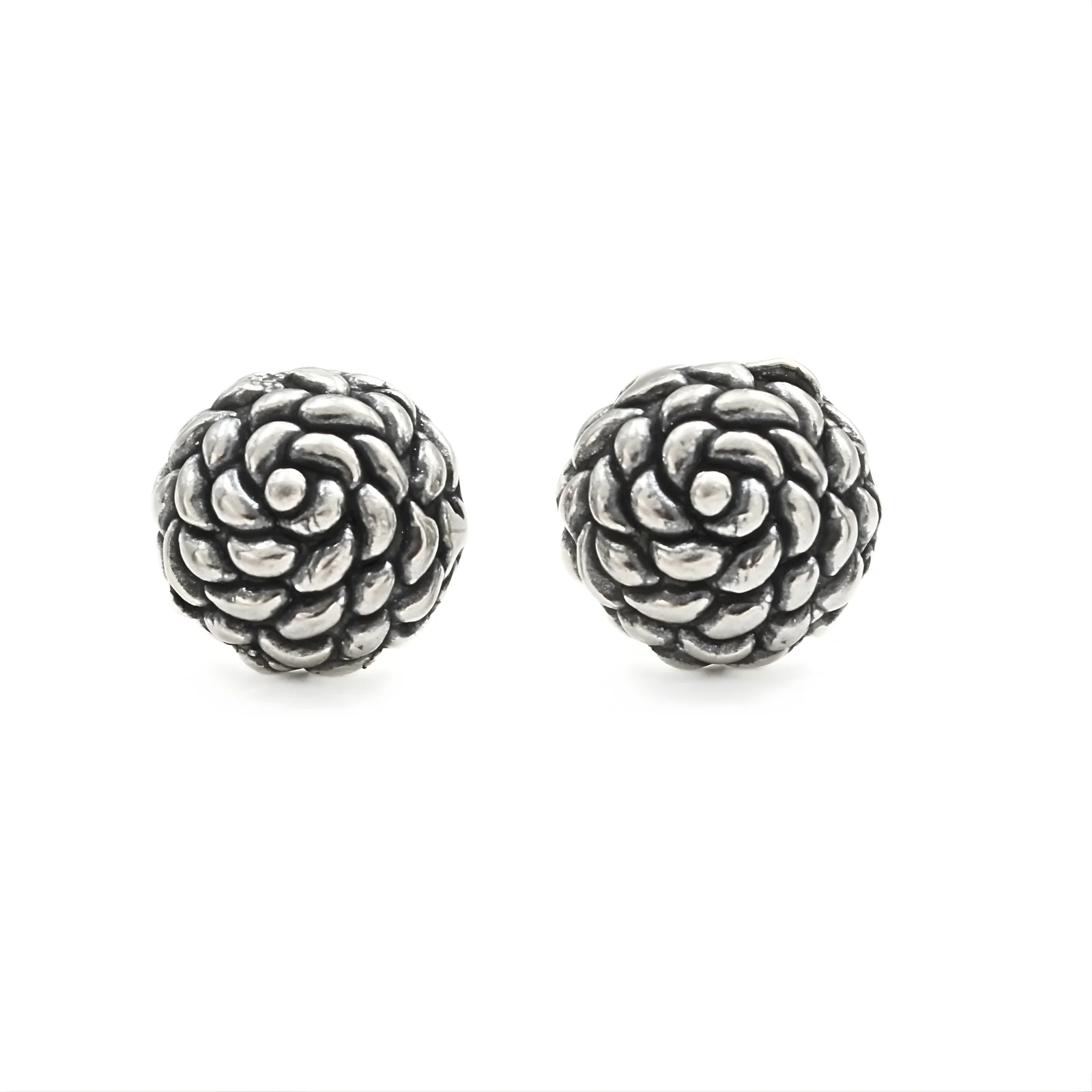 925 Sterling Silver Oxidized Rose Stud Earrings for Women & Girls - Image 3