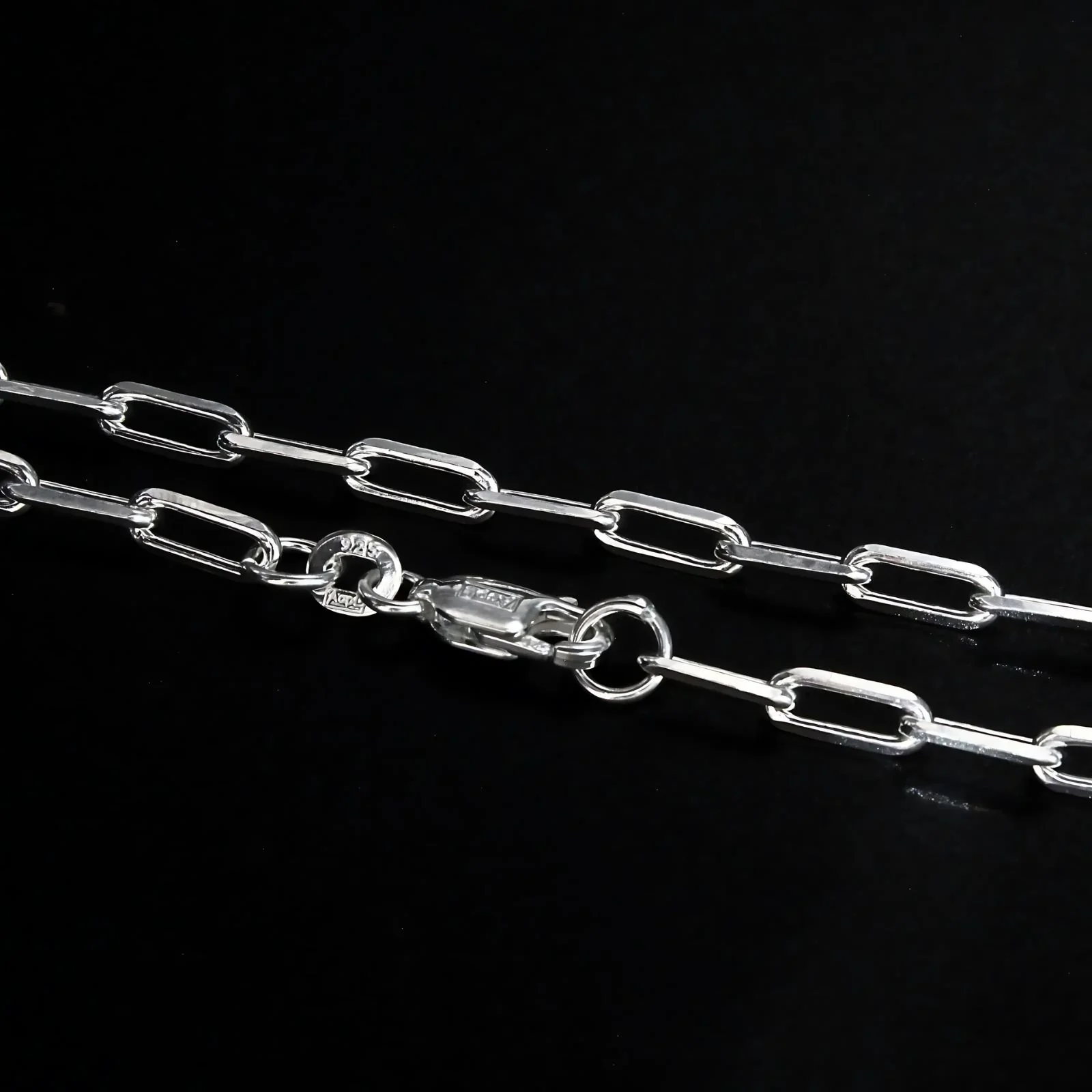 925 Sterling Silver Paperclip Link Neck chain 20" - Image 4